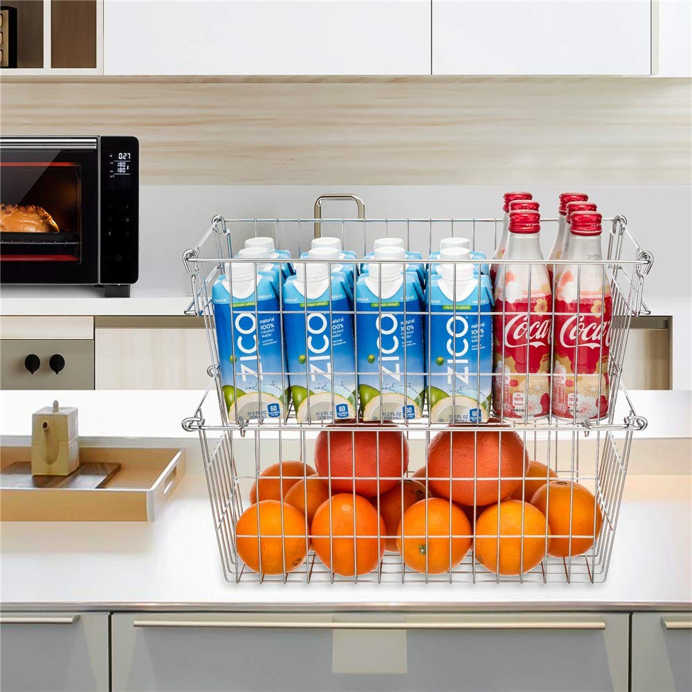 Sanno Chest Freezer Basket Stackable Baskets, Pantry Storage And Organization Chest Freezer Bins Stackable Potato And Onion Stor