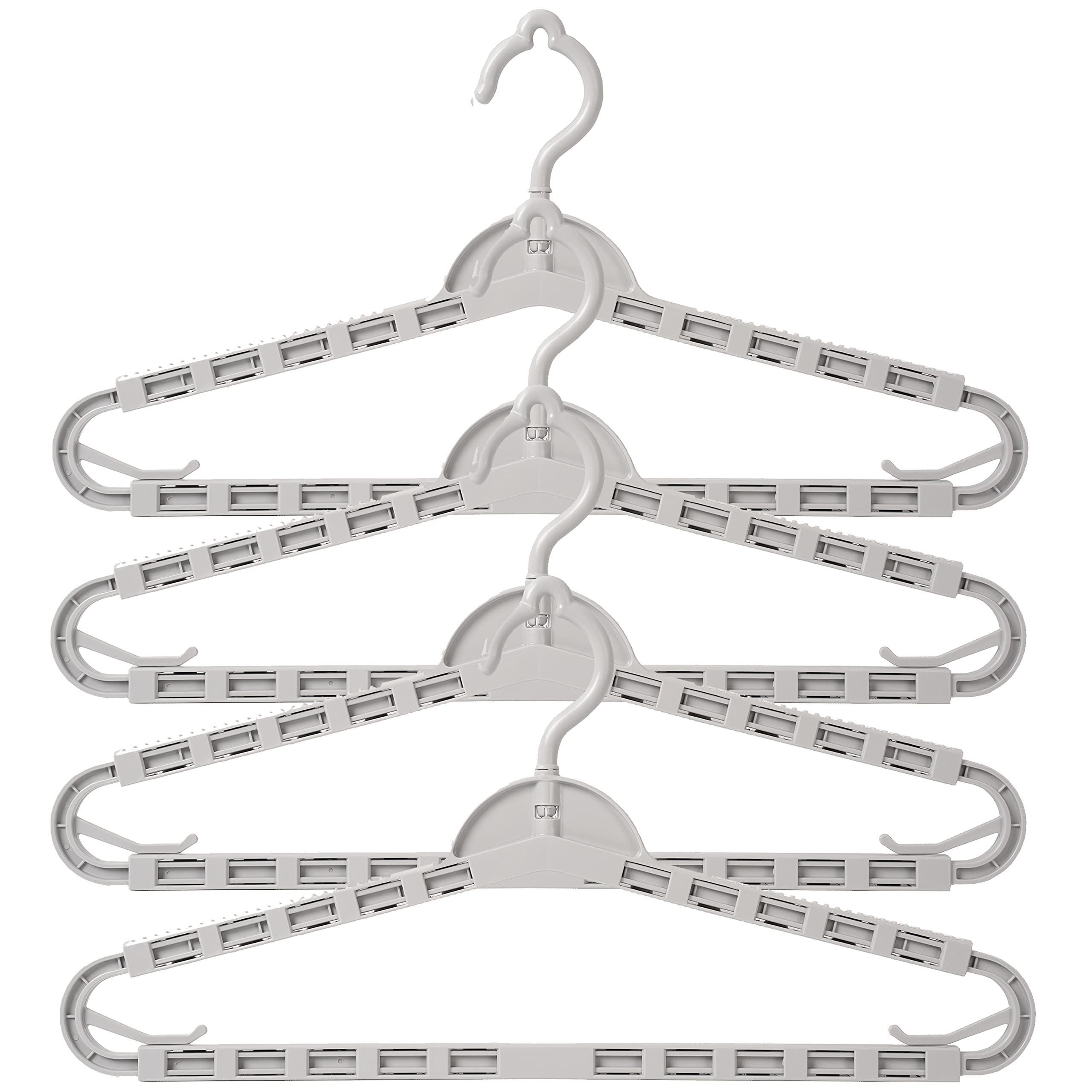 Foshine 4 Pack Extra Large Hangers Big Clothes Hangers Enlarge Adjustable Shoulder 16.5''-26'' Drying Hanger Sturdy For Wide Pol