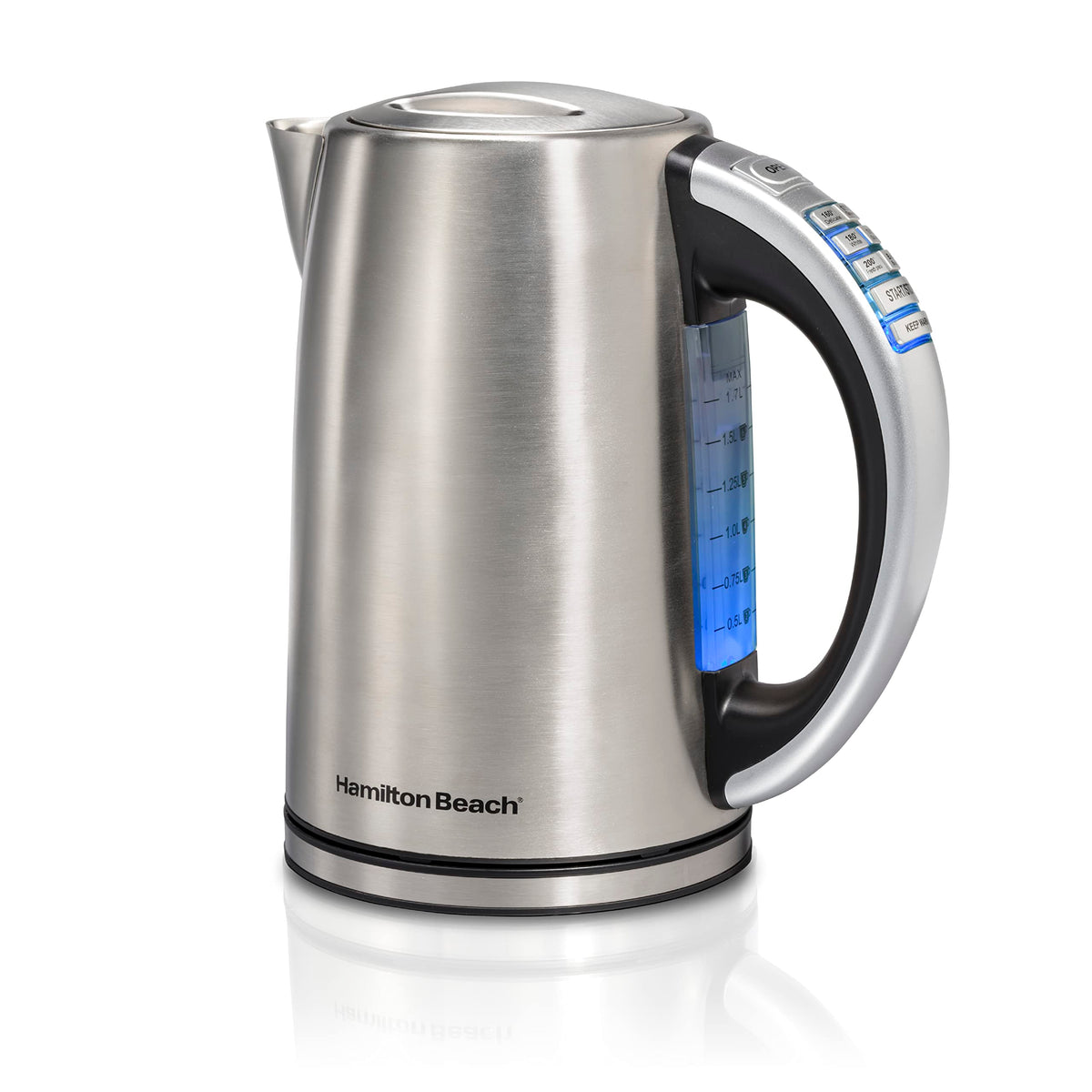 Hamilton Beach Temperature Control Electric Tea Kettle, Water Boiler & Heater, 1.7 Liter, Fast Boiling 1500 Watts, Bpa Free, Cor