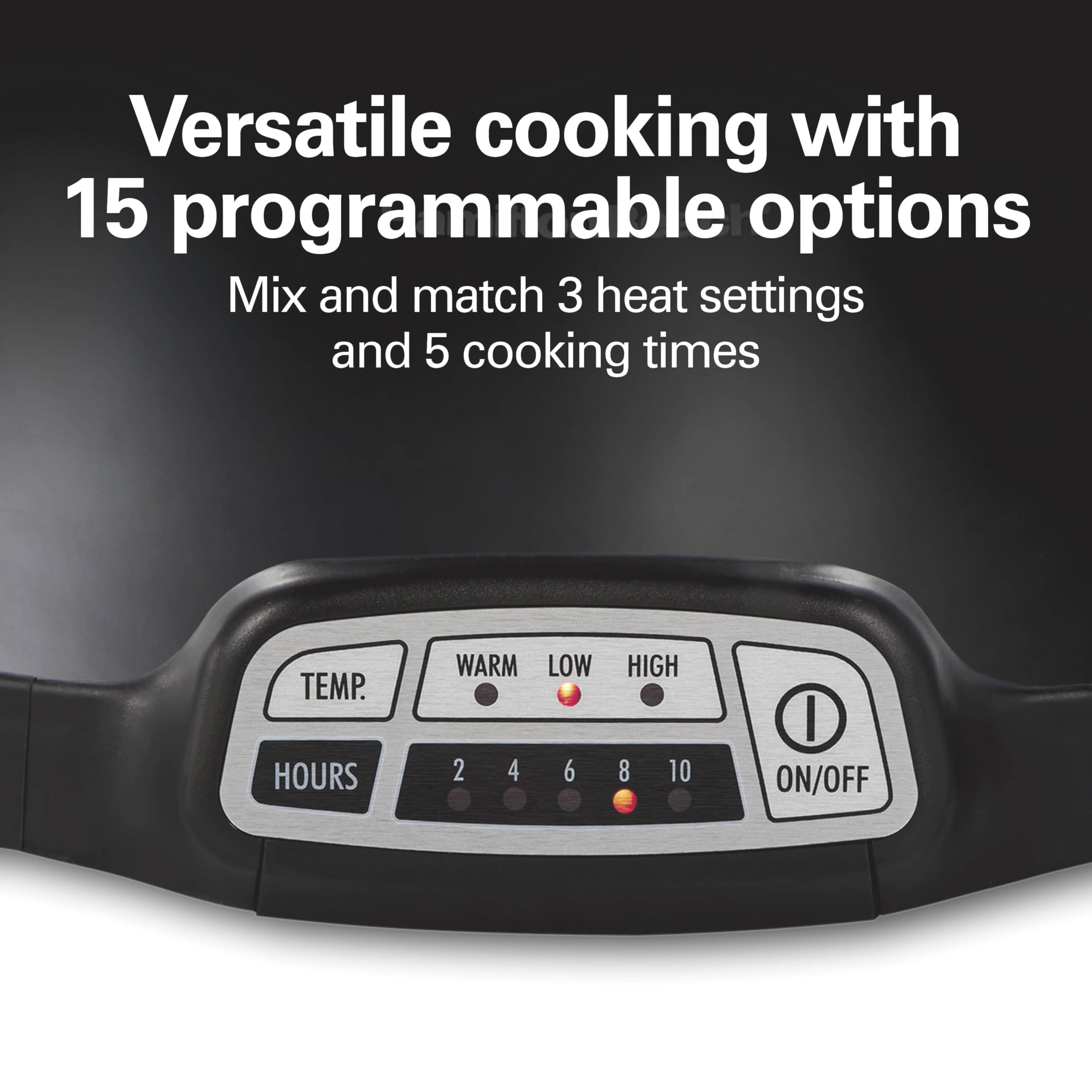 Hamilton Beach Portable 7 Quart Programmable Slow Cooker With Three Temperature Settings, Lid Latch Strap For Easy Travel, Dishw