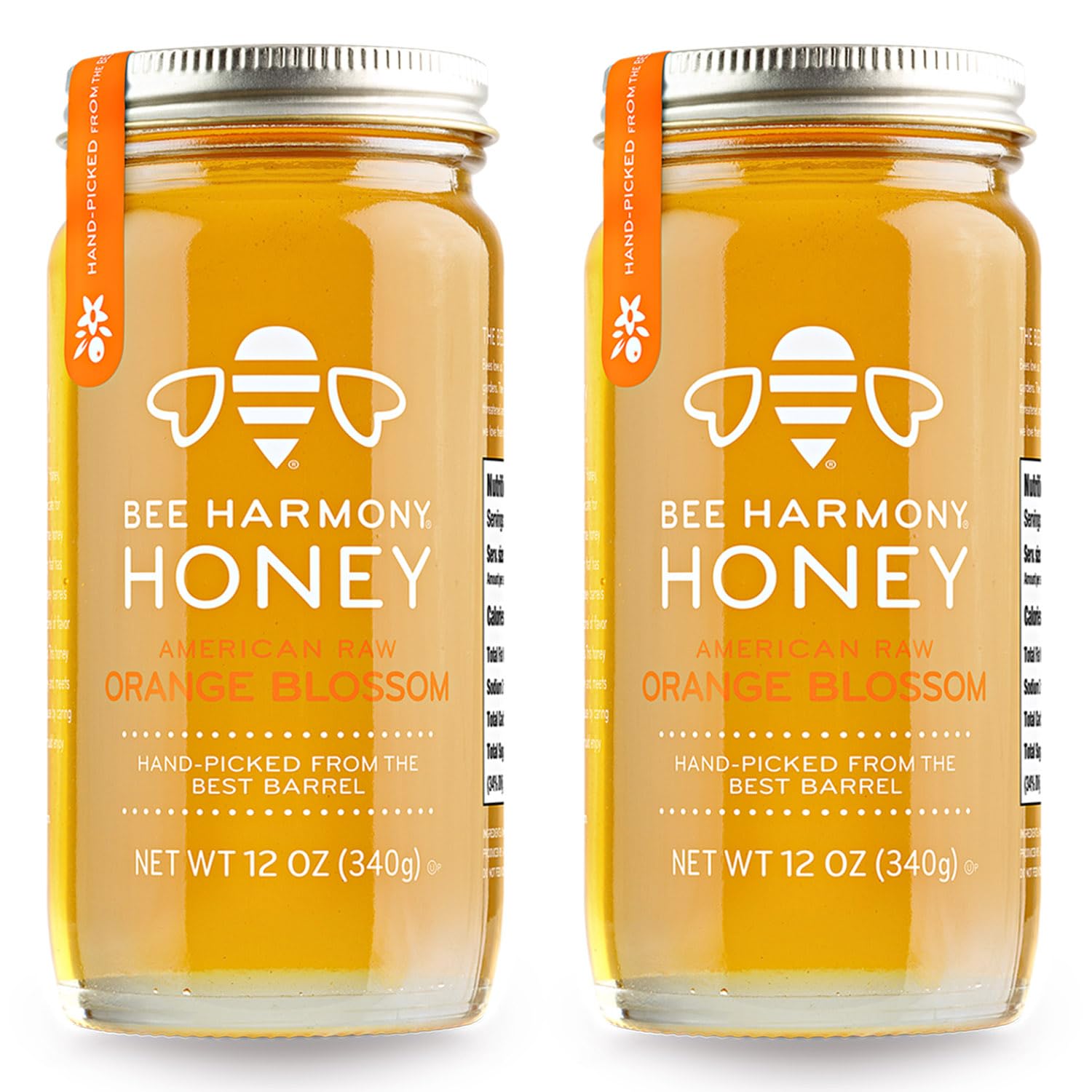 Bee Harmony American Raw Orange Blossom Honey, 12 Ounce (Pack Of 2)A
