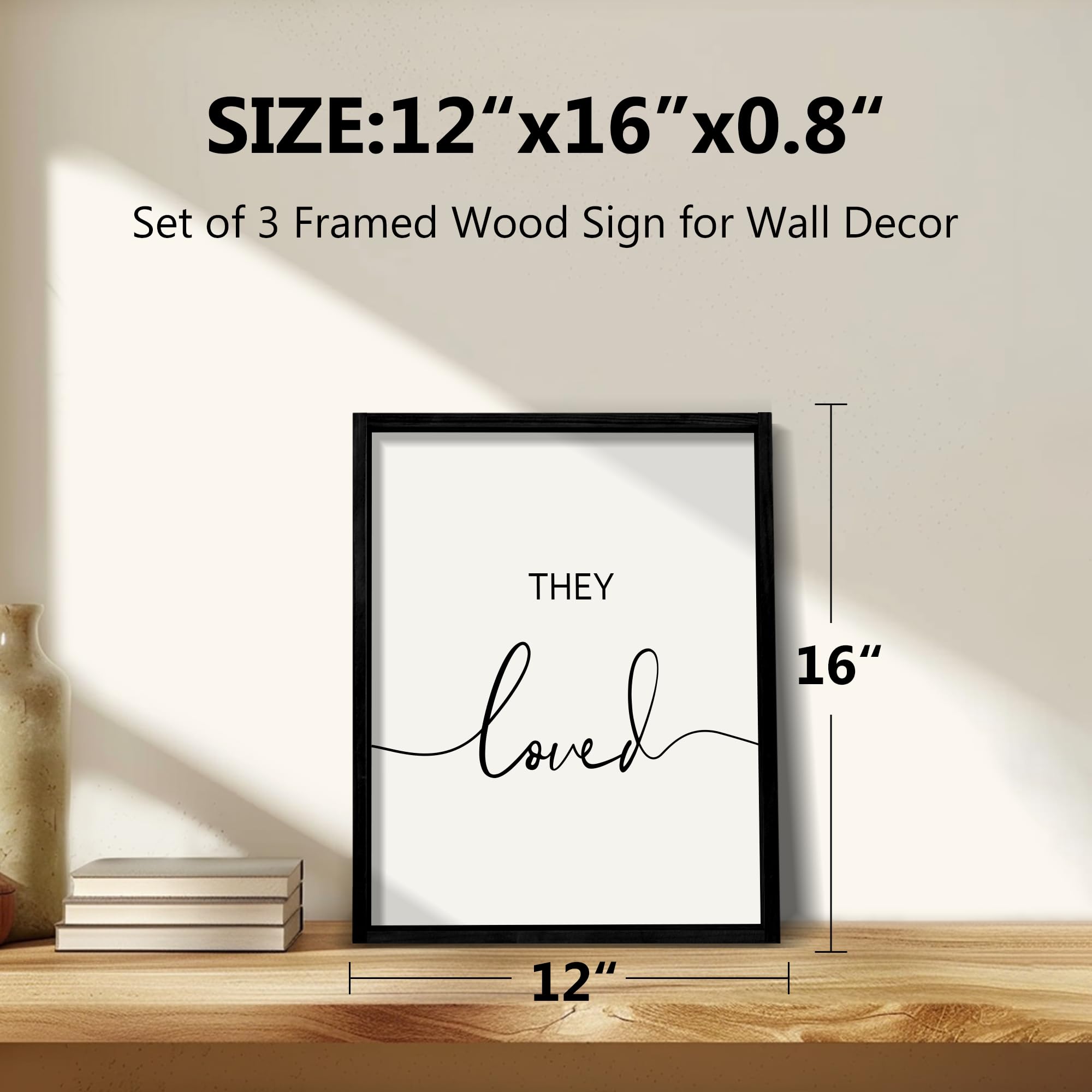 Houmury Framed Set of 3 And So Together They Built A Life They Loved Above Bed Wall Decor Wall Art for Farmhouse Home Bedroom Ki