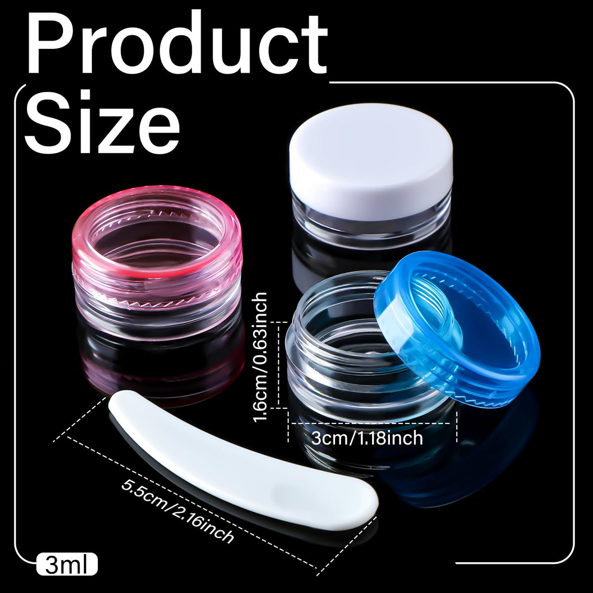 Small Sample Jars Stackable Jinei 500 Pieces 3g Sample Containers with Lids Small Sample Jars Empt ...