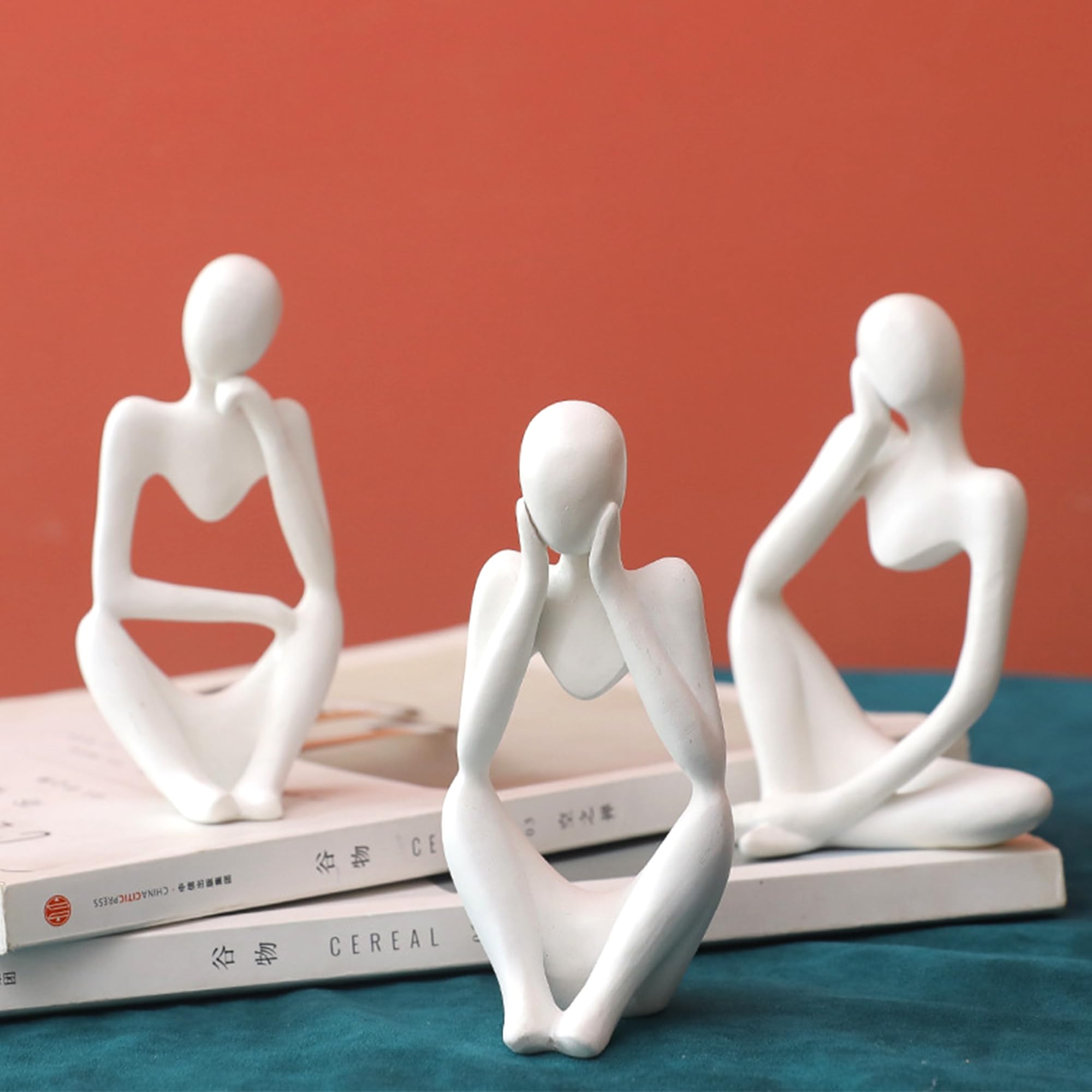Winshall Thinker Statues and Sculptures,Sandstone Resin Thinker Statue Ornaments, Abstract Style Sculptures, Housewarming Gifts,