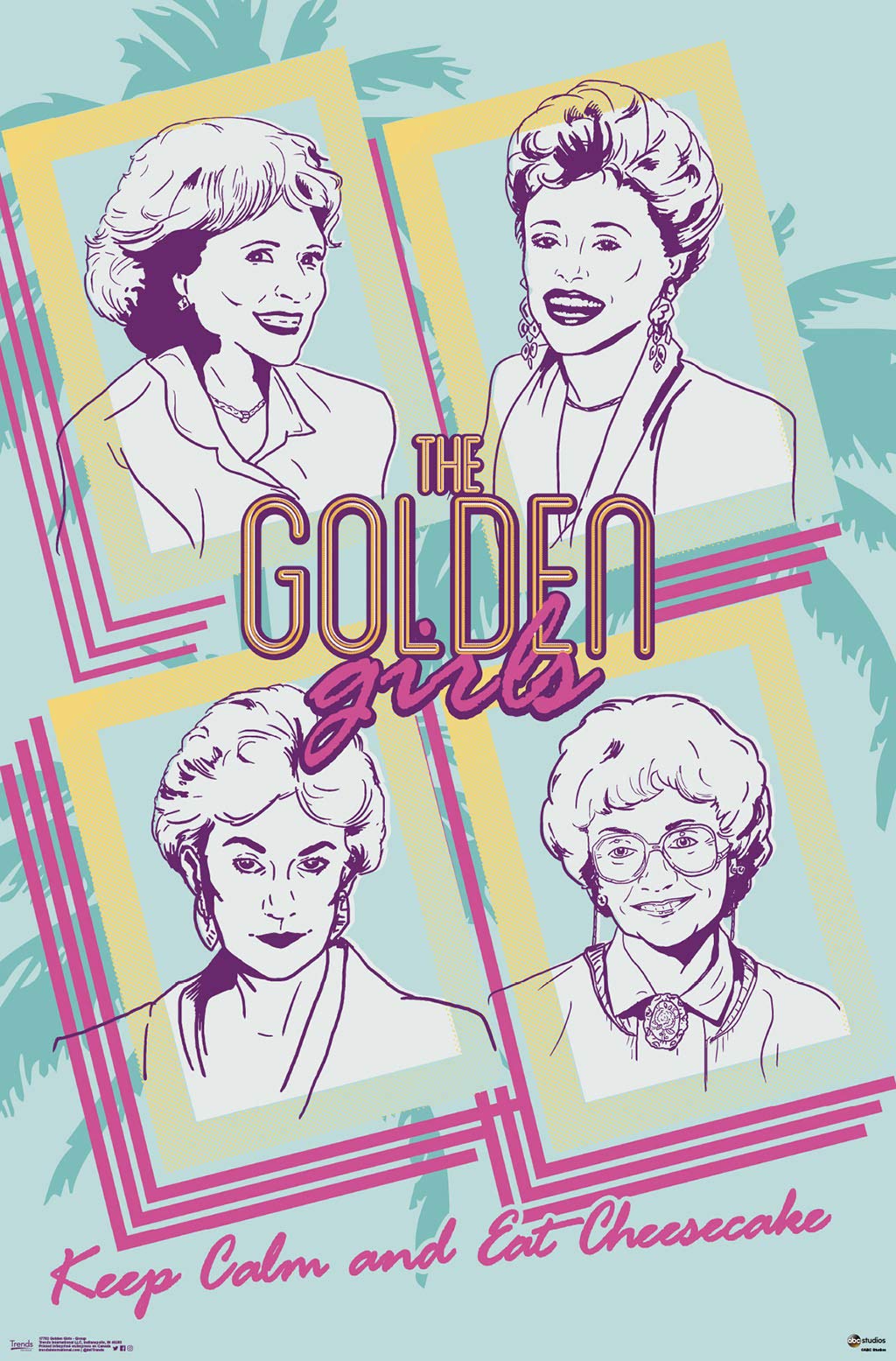 Trends International Golden Girls-Group Wall Poster, 22.375 In X 34 In, Black Framed Version