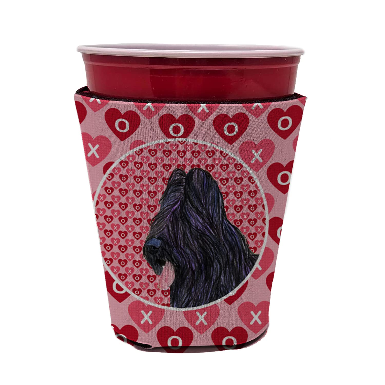 Briard  Red Solo Cup Beverage Insulator Hugger