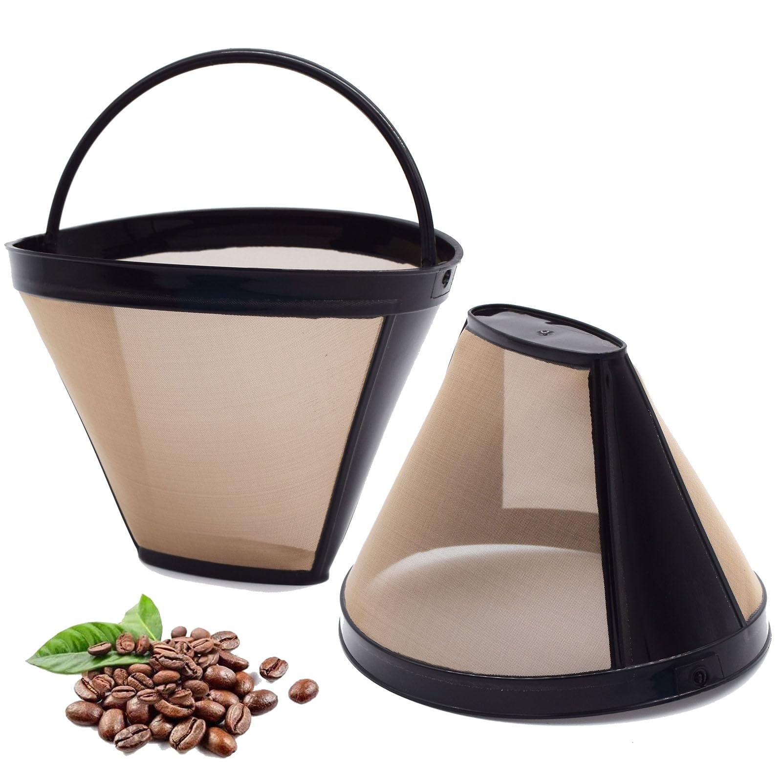 Reusable #4 Cone Coffee Filters Basket Replacement For Cuisinart Coffee Makers(2 Reusable Filters)