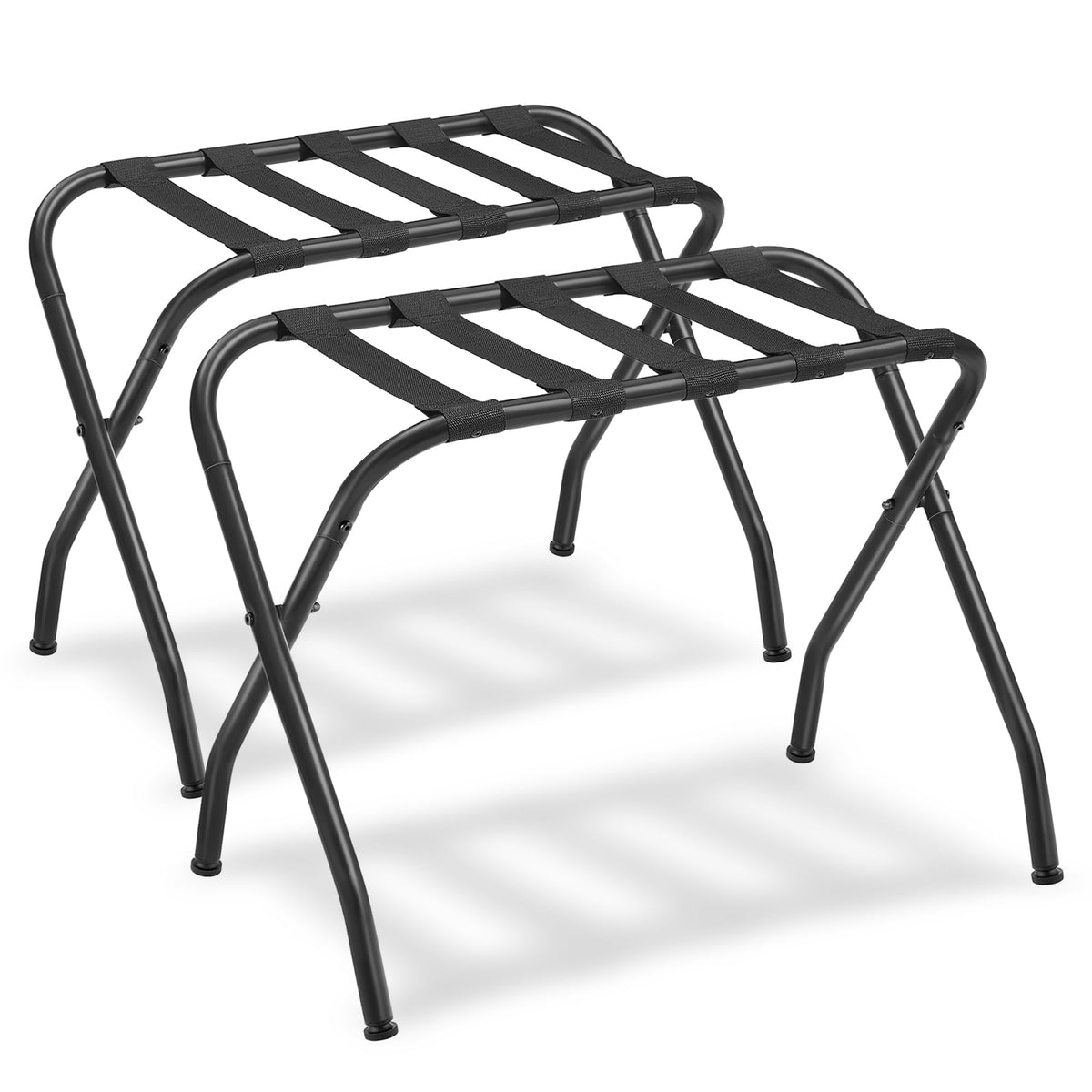 Songmics Luggage Rack, Pack Of 2, Luggage Racks For Guest Room, Suitcase Stand, Steel Frame, Foldable, For Bedroom, Black Urlr64