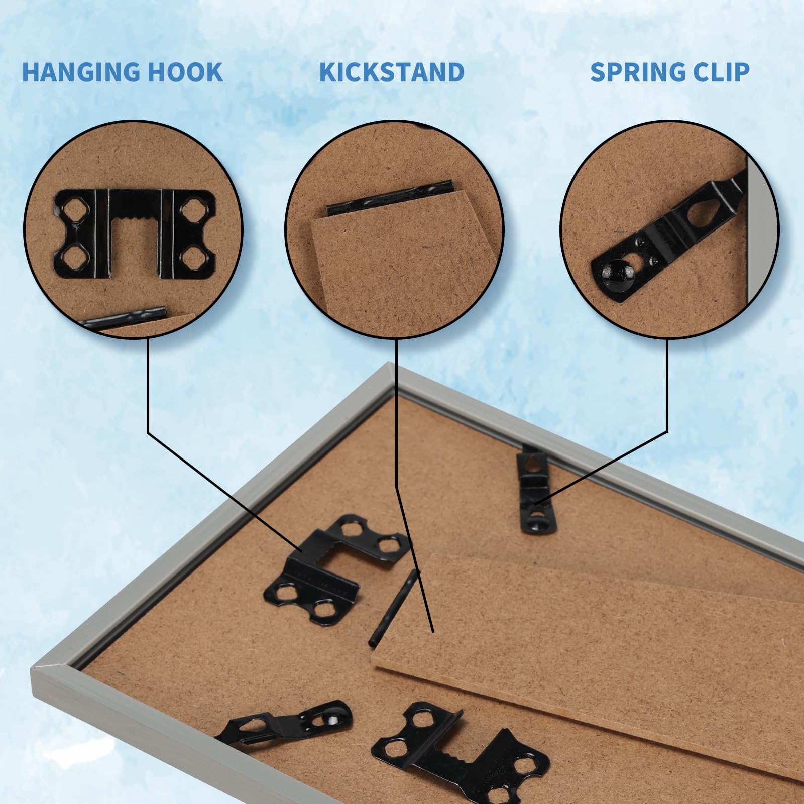 WIFTREY Grey 5x7 Picture Frame Set of 18, 5 x 7 Photo Frames Bulk for Wall Hanging or Tabletop Display