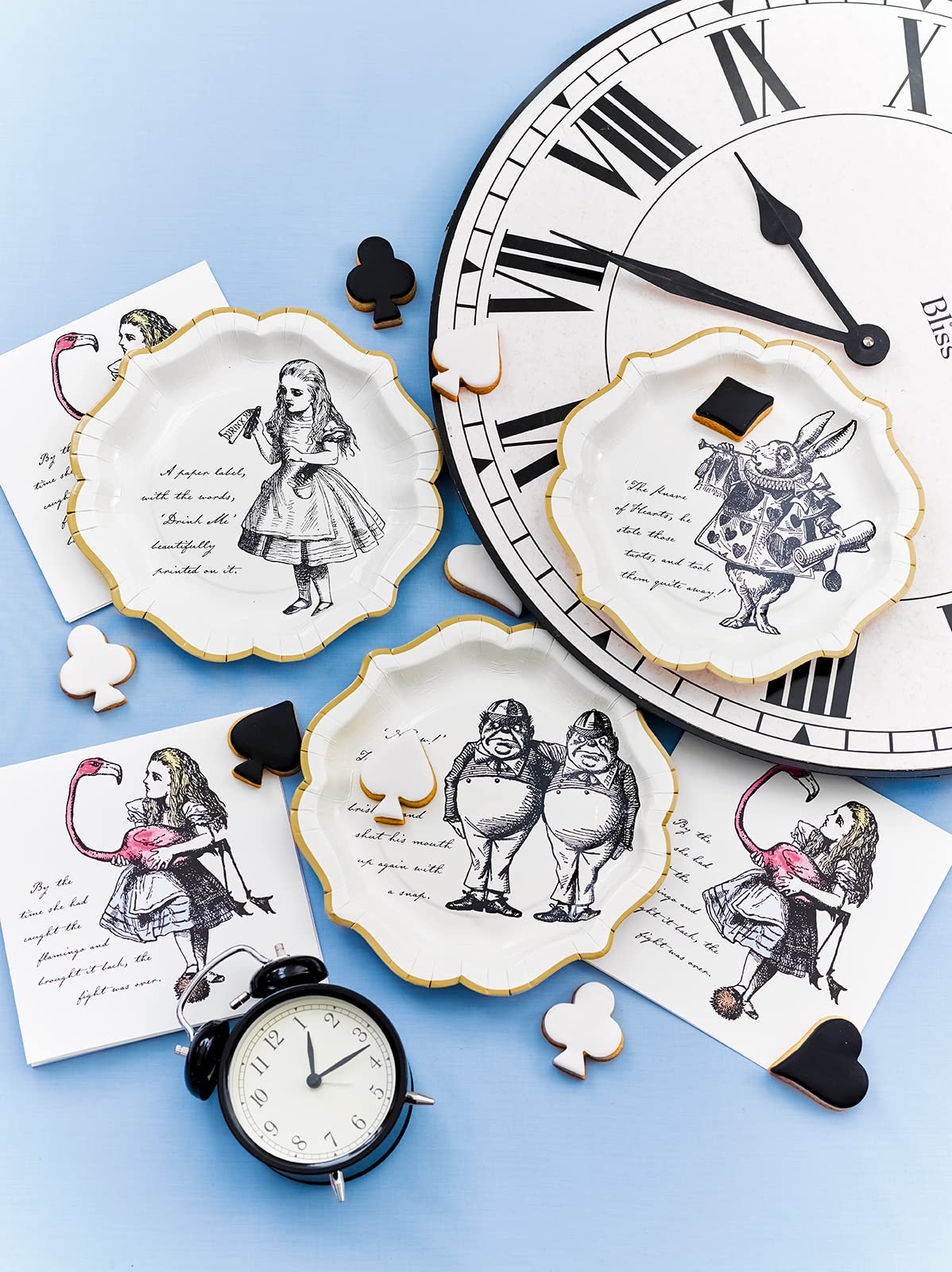 Talking Tables Truly Alice 13'' Alice In Wonderland Mad Hatter Party Paper Napkins For A Tea Party Or Birthday (20 Pack)