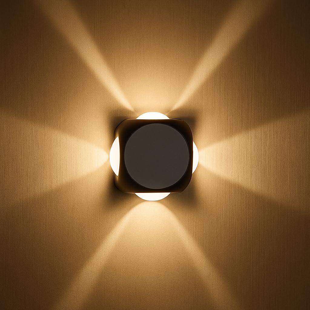 Desidiya Led Outdoor Up Down Wall Light (Pack Of 1) Ip65 Rainproof & Shockproof Alluminium Body 4 Way Exterior Wall Step Light 