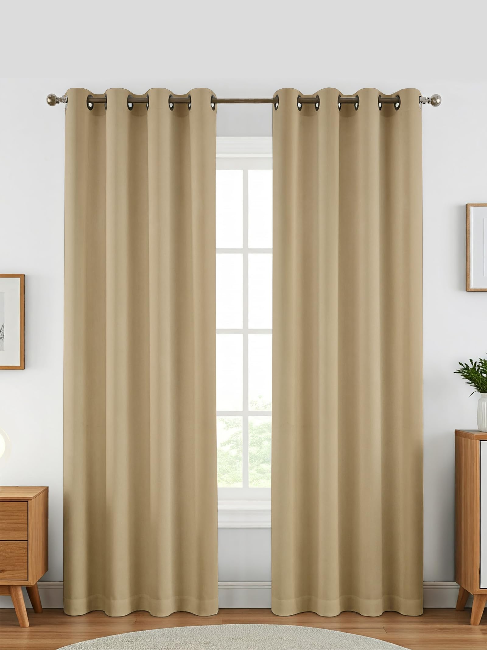 Linencasa Home 100% Blackout Curtains For Long Door- 10 Feet (Pack Of 1) | Black Back Coated Fabric |Heat & Noise Insulation | E