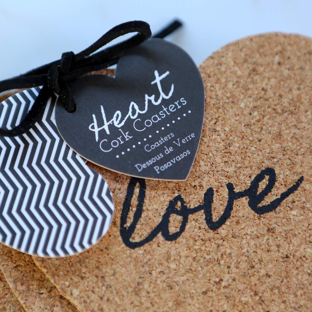 Kate Aspen ''Heart'' Cork Coasters, Set Of 4