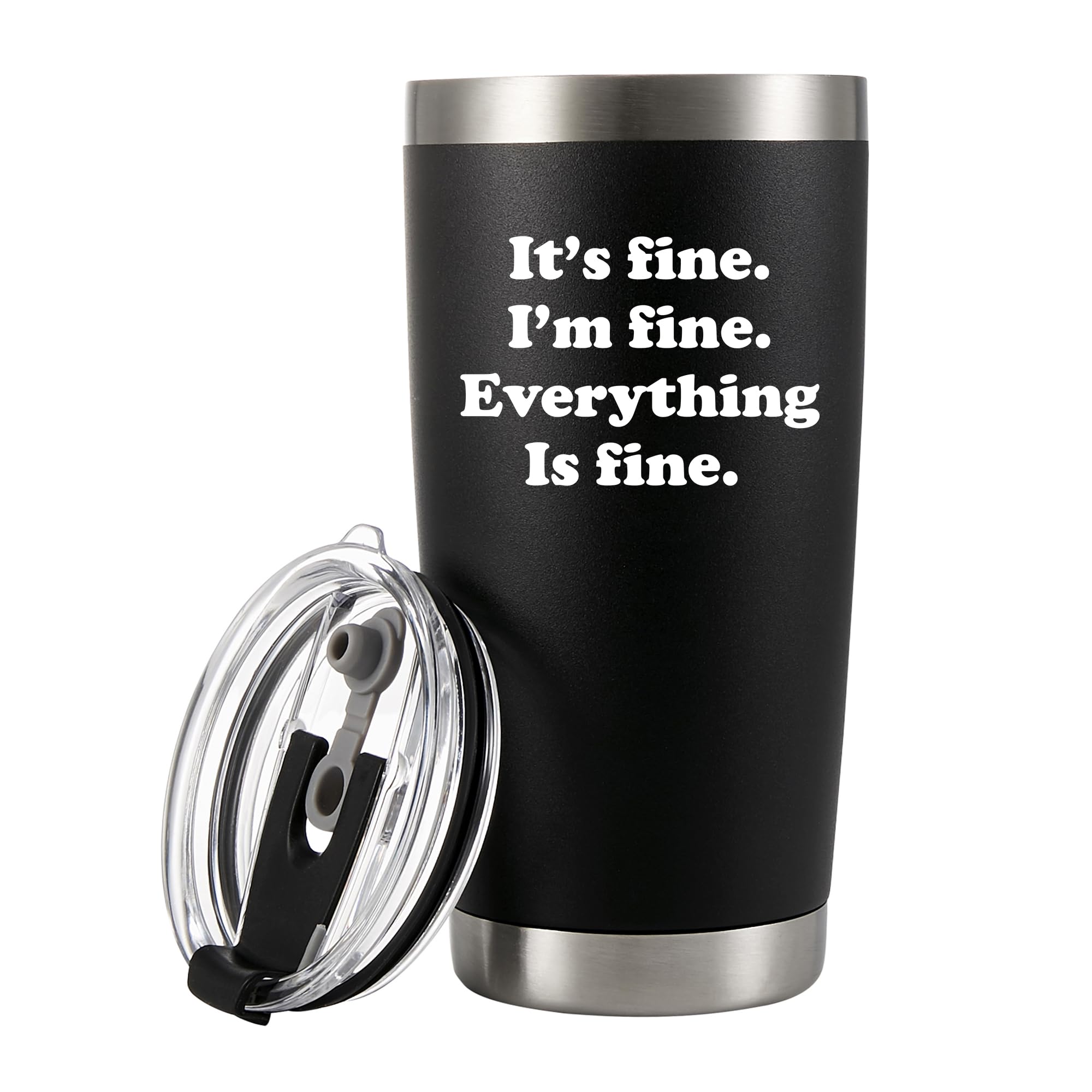 Panvola It'S Fine, I'M Fine, Everything'S Fine Motivational Gift For Friends Coworker Inspirational Funny Coffee Mug Vacuum Insu