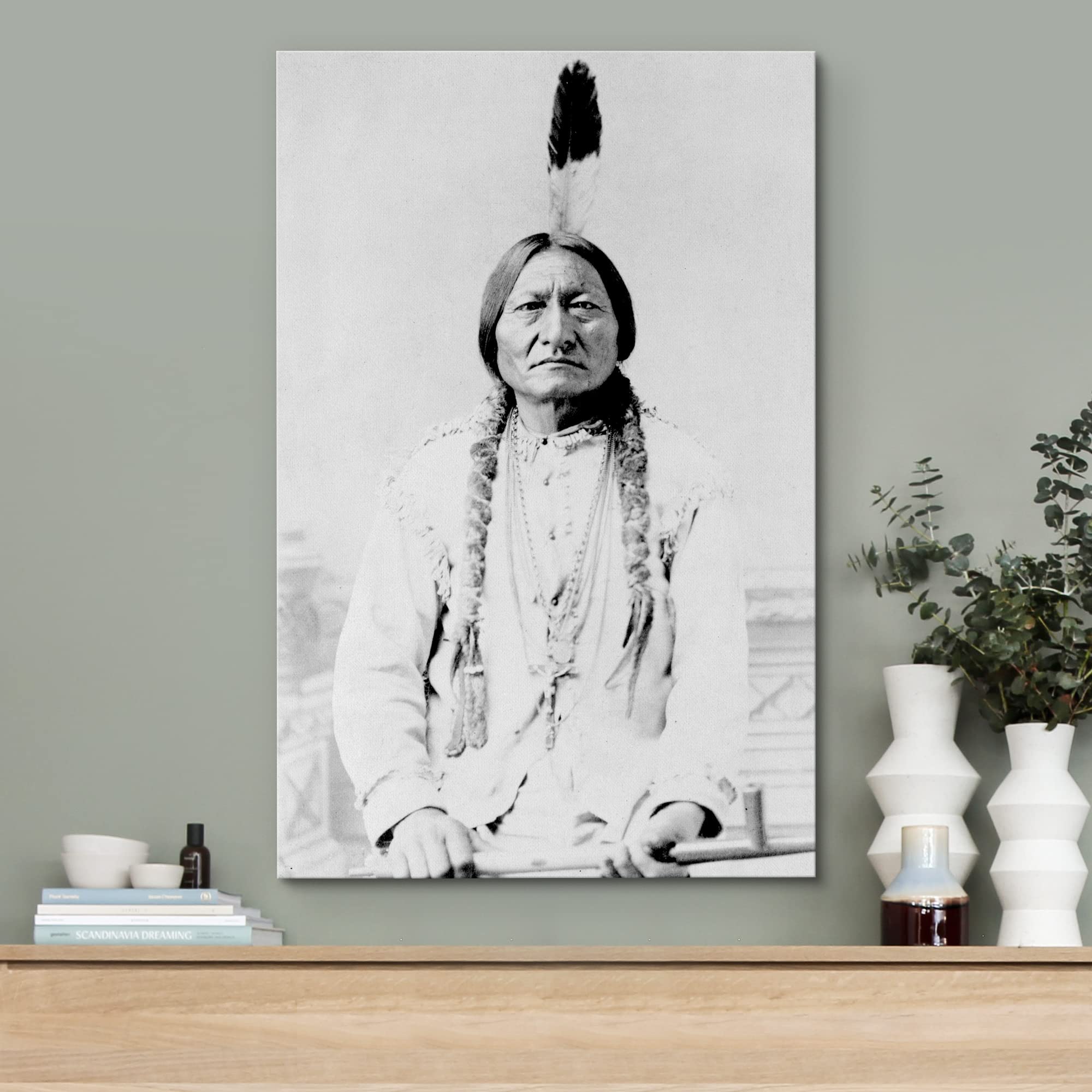Wall26 Canvas Print Wall Art Portrait Of Sitting Bull People Pop Culture Historical Realism Famous Closeup Colorful Multicolor C