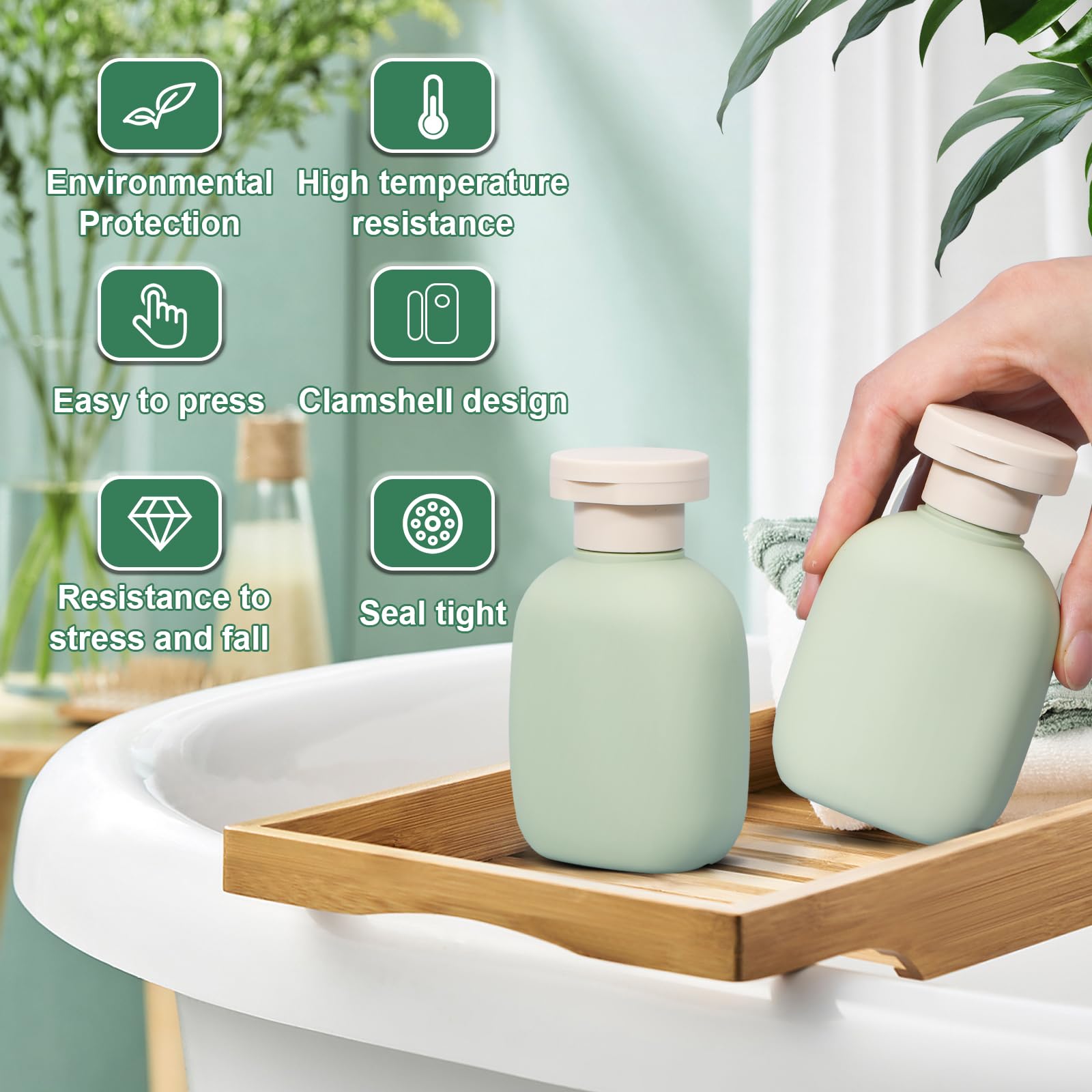 Umetass 3.4 Oz Small Plastic Travel Shampoo Bottles, Empty Plastic Squeeze Bottles With Flip Cap For Toiletries, Leakage-Proof T