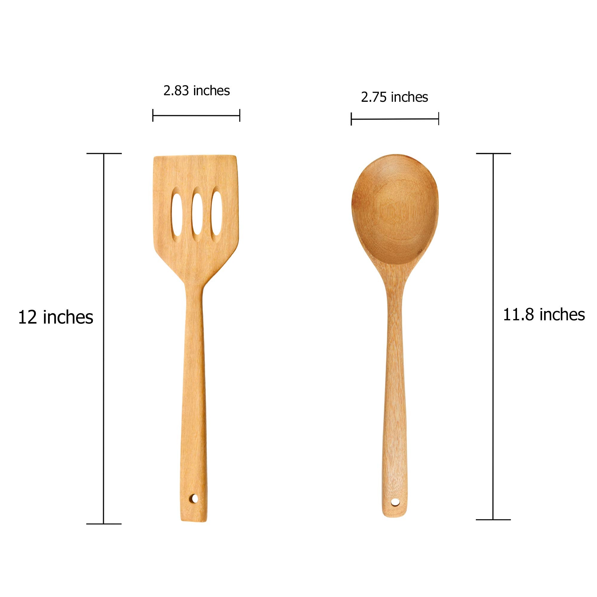 Aeravida Cooking Essentials Frying Spatula Turner & Ladle Rain Tree Wooden Set | Wooden Kitchen Utensils Spoons | Wooden Spoons