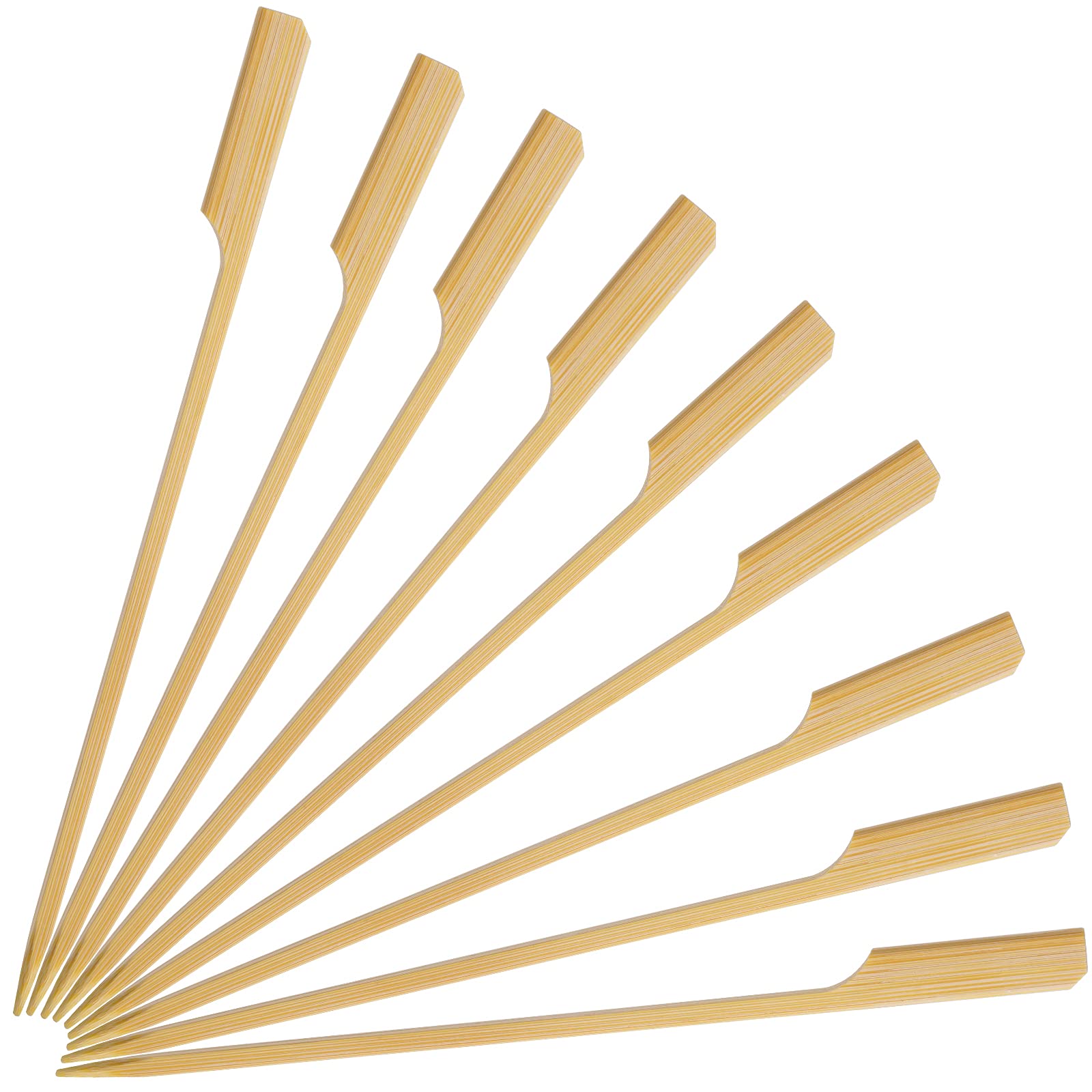 Minisland Premium 7 Inch Square Large Bamboo Paddle Skewers For Appetizers Fruit Kabobs Sandwiches Bbq Grill Food Sticks 3Mm Thi
