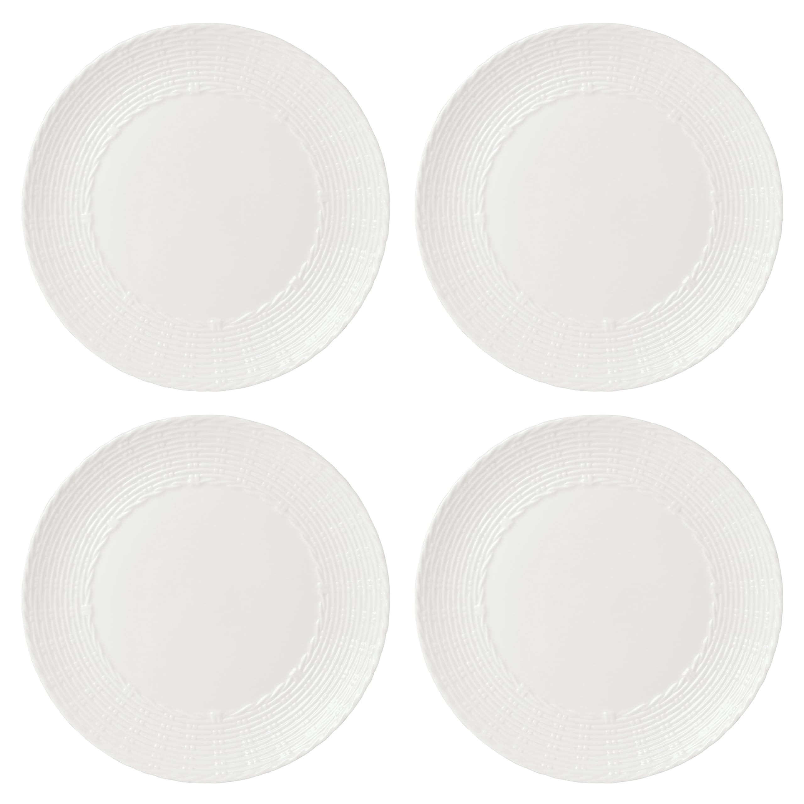Lenox Wicker Creek Dinner Plates, 7.10, White, Set of 4