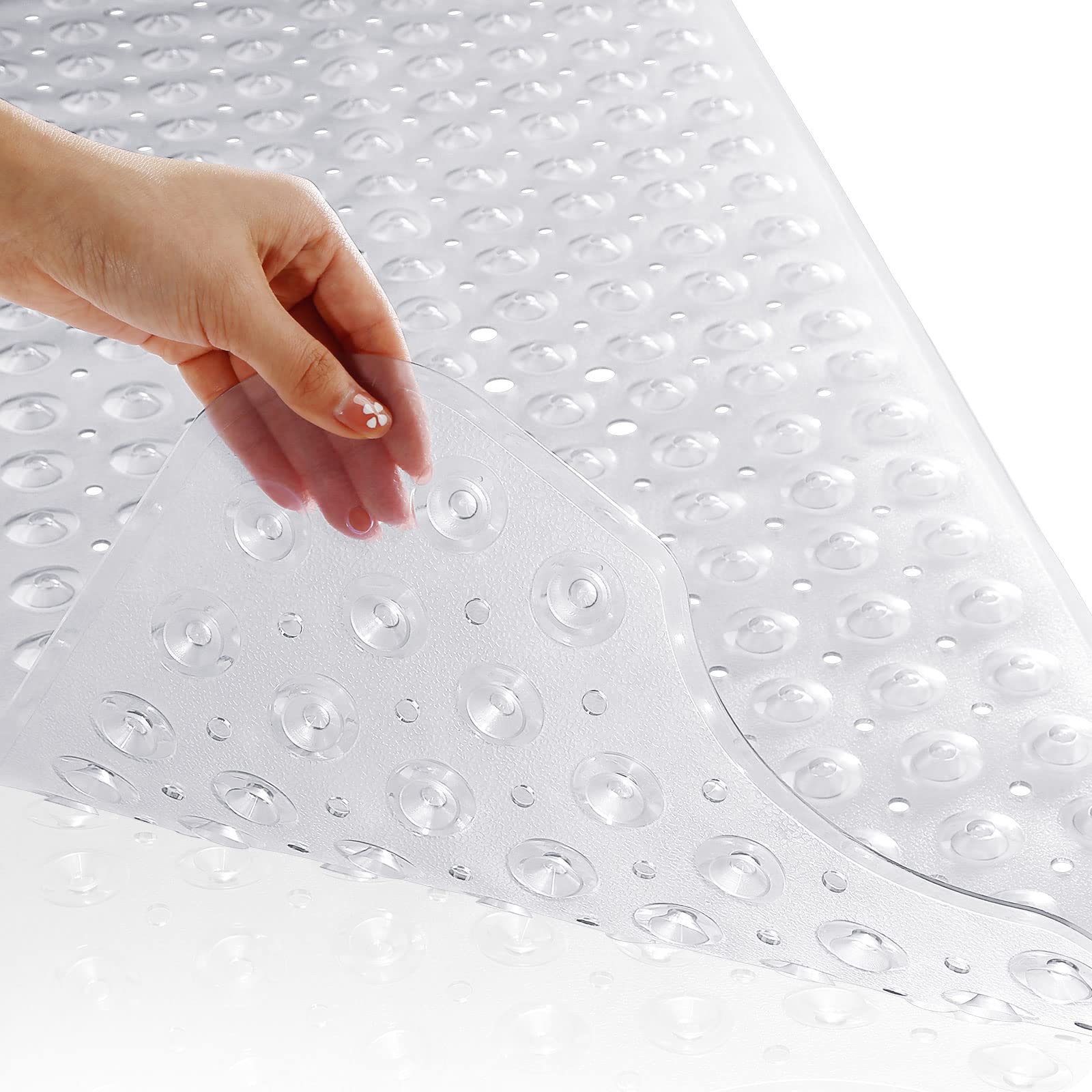 Yimobra Original Bath Tub Shower Mat Extra Long 16 X 40 Inches, Non-Slip With Drain Holes, Suction Cups, Machine Washable, Phtha