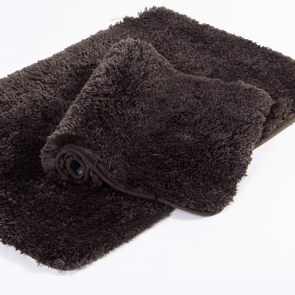 Walensee Shaggy 2 Piece Bath Rug Set, (20 X 32, 2 Pack Set, Brown) Bathroom Rug Set Bath Mats For Bathroom Machine Wash/Dry Abso