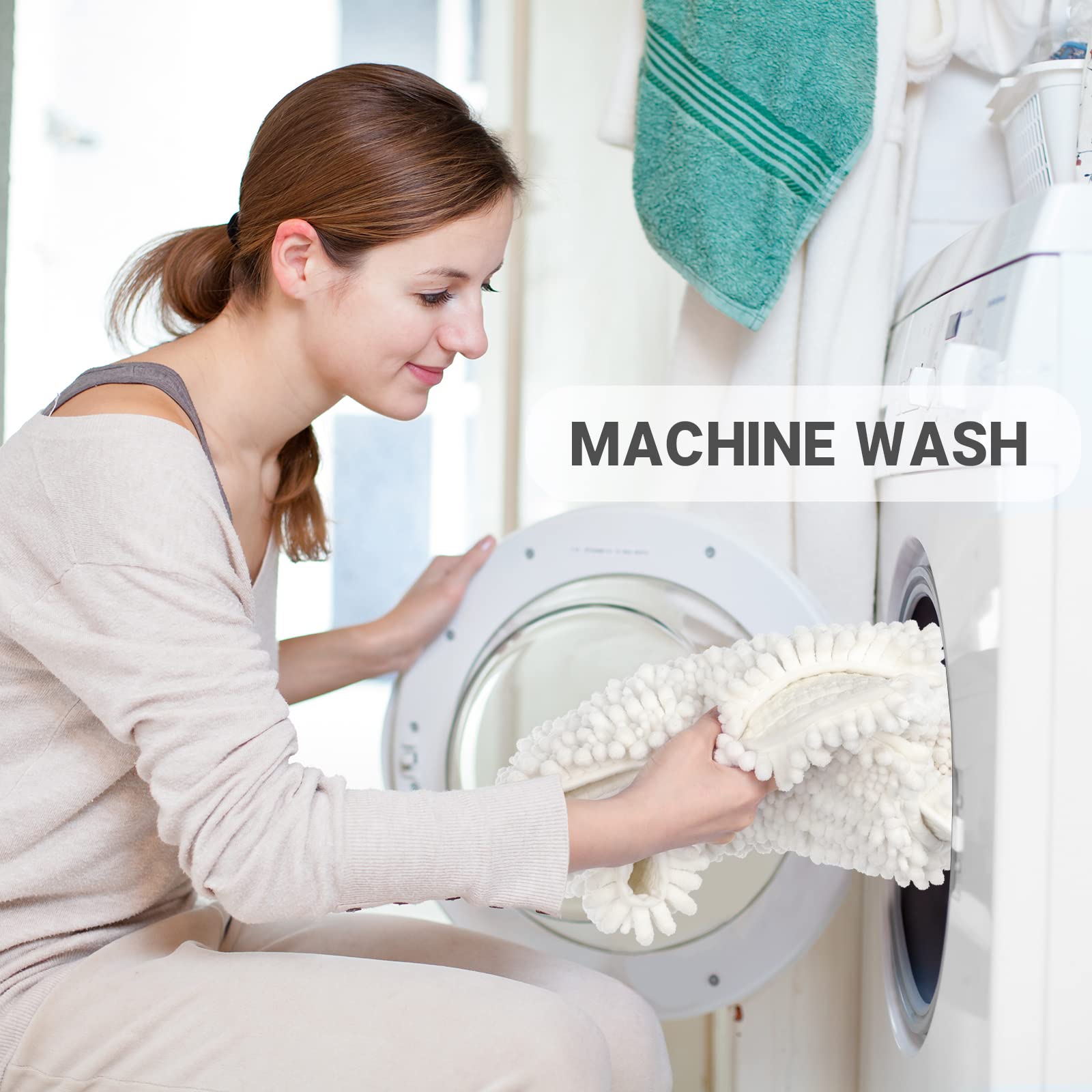 Yimobra Bathroom Rugs Sets 2 Piece, Luxury Fluffy Chenille Bathroom Rugs Toilet Mat, Soft Comfortable Non Slip Bath Rug, Machine