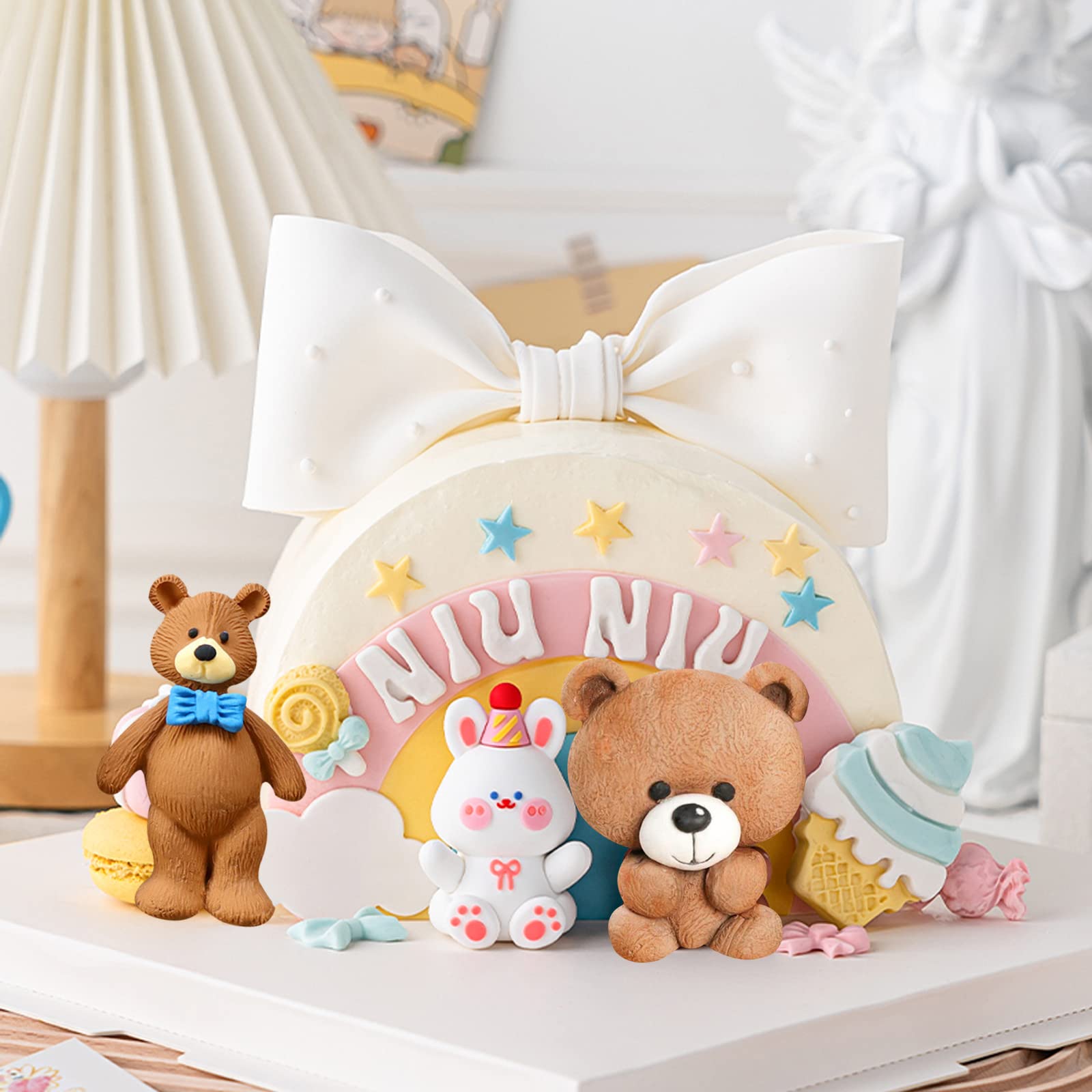 5 Pieces Bear Silicone Mold Valentines Day Fondant Mold Cute Bear Chocolate Fondant Mold For Chocolate Candy Gum Paste Crafting