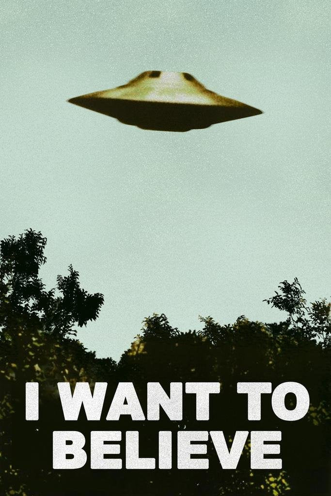 Laminated I Want To Believe Poster Ufo Artwork Alien Tv Retro 90S Poster Wall Decor Movie Poster The Truth Is Out There I Believ