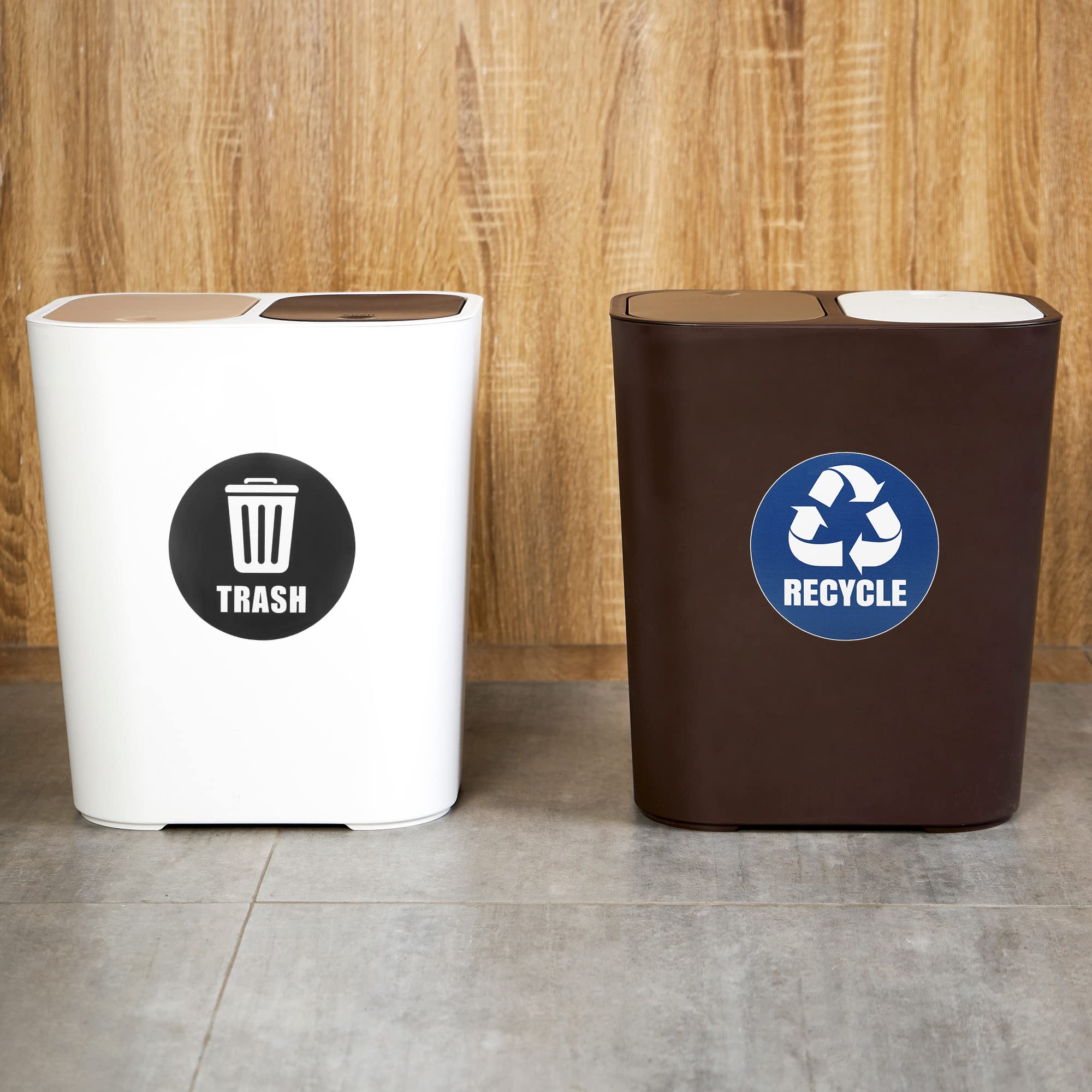 M Meterxity 3 Pack Recycle Sticker - Home Trash Can Labels, Strong Adhesion & Smooth Surface, Apply To Kitchen/Garden Trash Bin