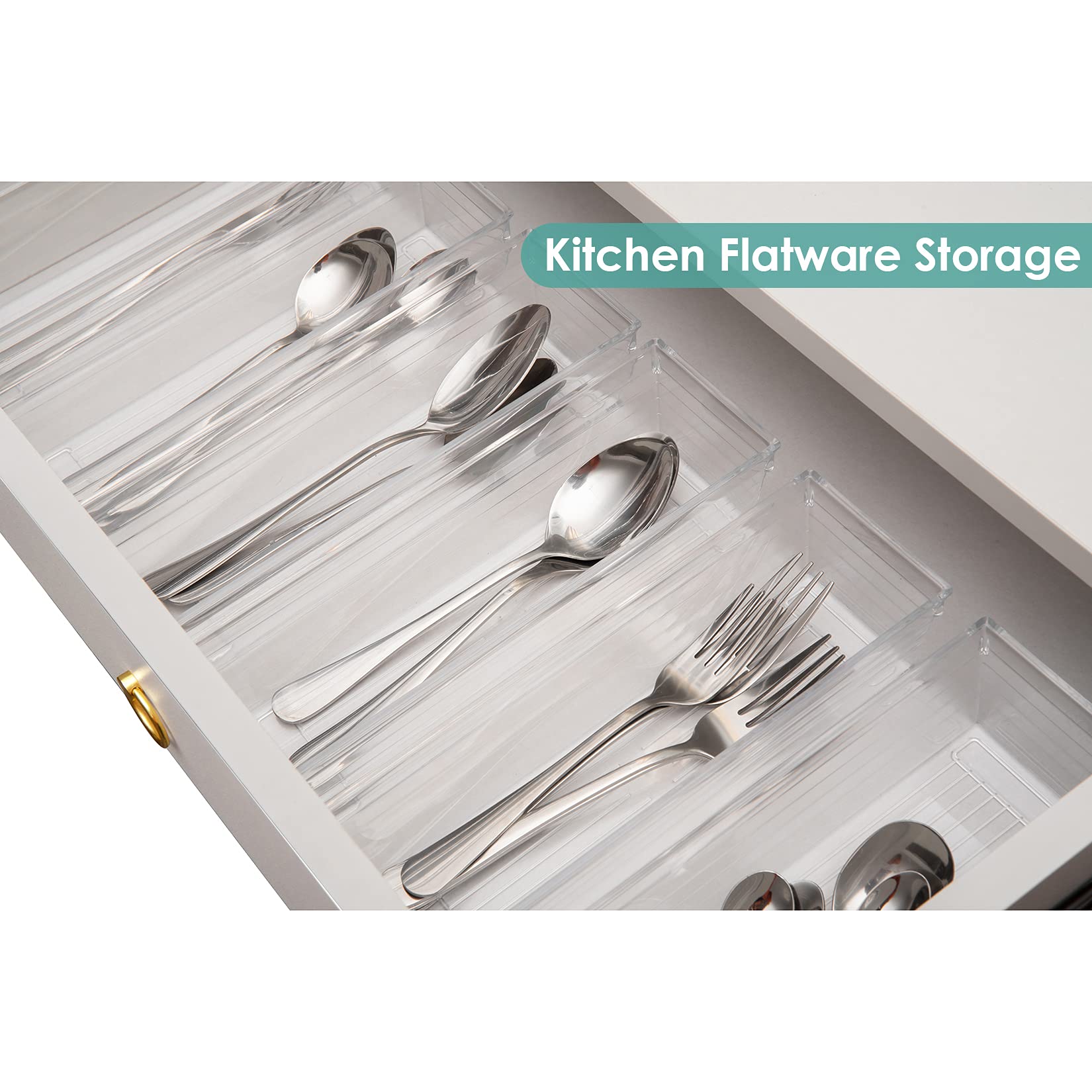 Backerysupply Clear Plastic Drawer Organizer Tray for Vanity Cabinet (12     3     2   ,Set of 8),Storage Tray for Makeup, Kitch