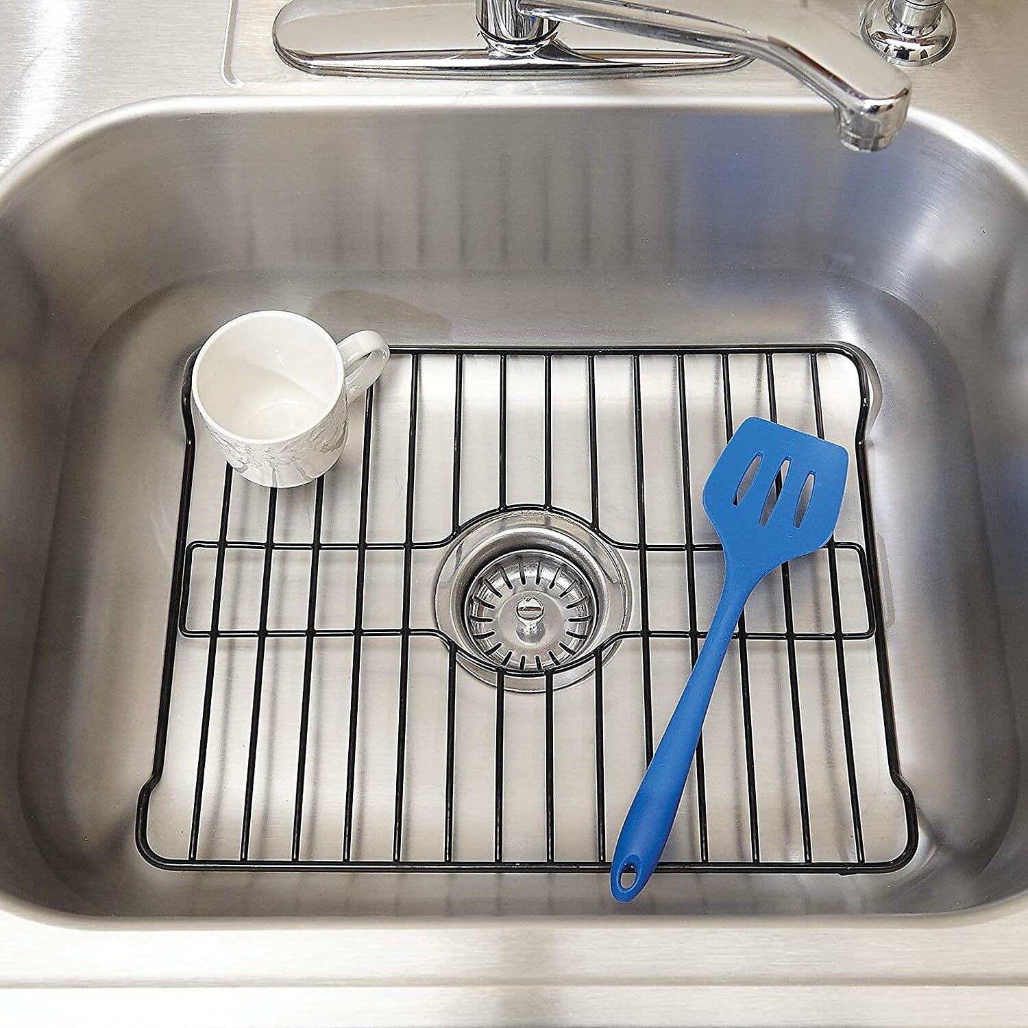 Better Houseware Sink Protector Prevents Scratches, Sink Rack For Bottom Of Sink Black Sink Mat Sink Protectors For Kitchen Sink