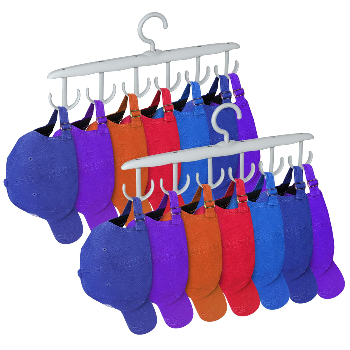Hat Hangers For Closet, 2-Pack Hat Organizer For Baseball Caps, 360-Degree Rotation Hat Holder Storage With 12 Hooks, Organizado