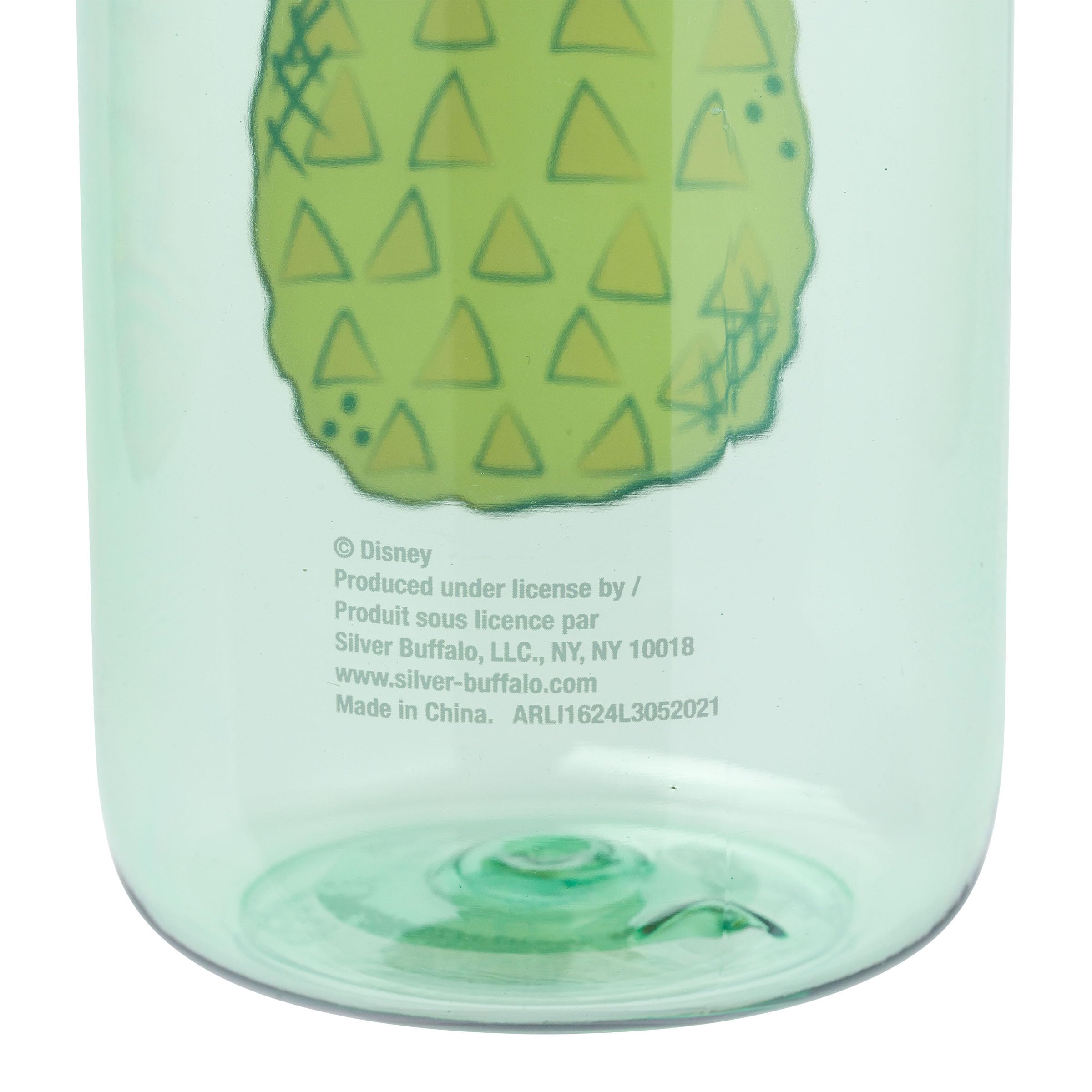 Silver Buffalo Disney Lilo And Stitch Pineapple Pop Up Peek-A-Boo Water Bottle With Screw-On Lid, 28 Ounces