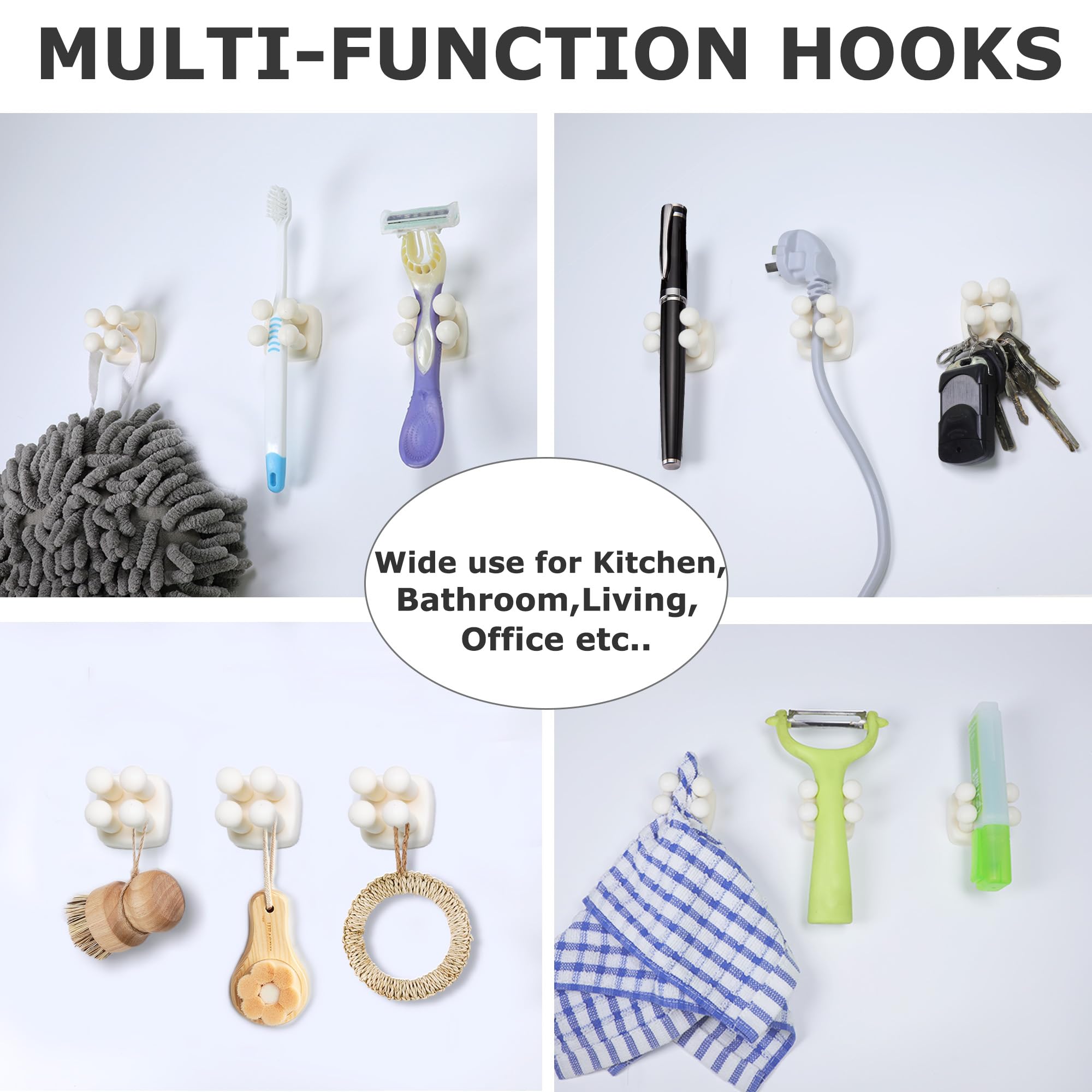 Silicone Toothbrush Holder Multi-Function Hook Waterproof Self Adhesive Single Toothbrush Hook Plug Holder For Wall For Hanging