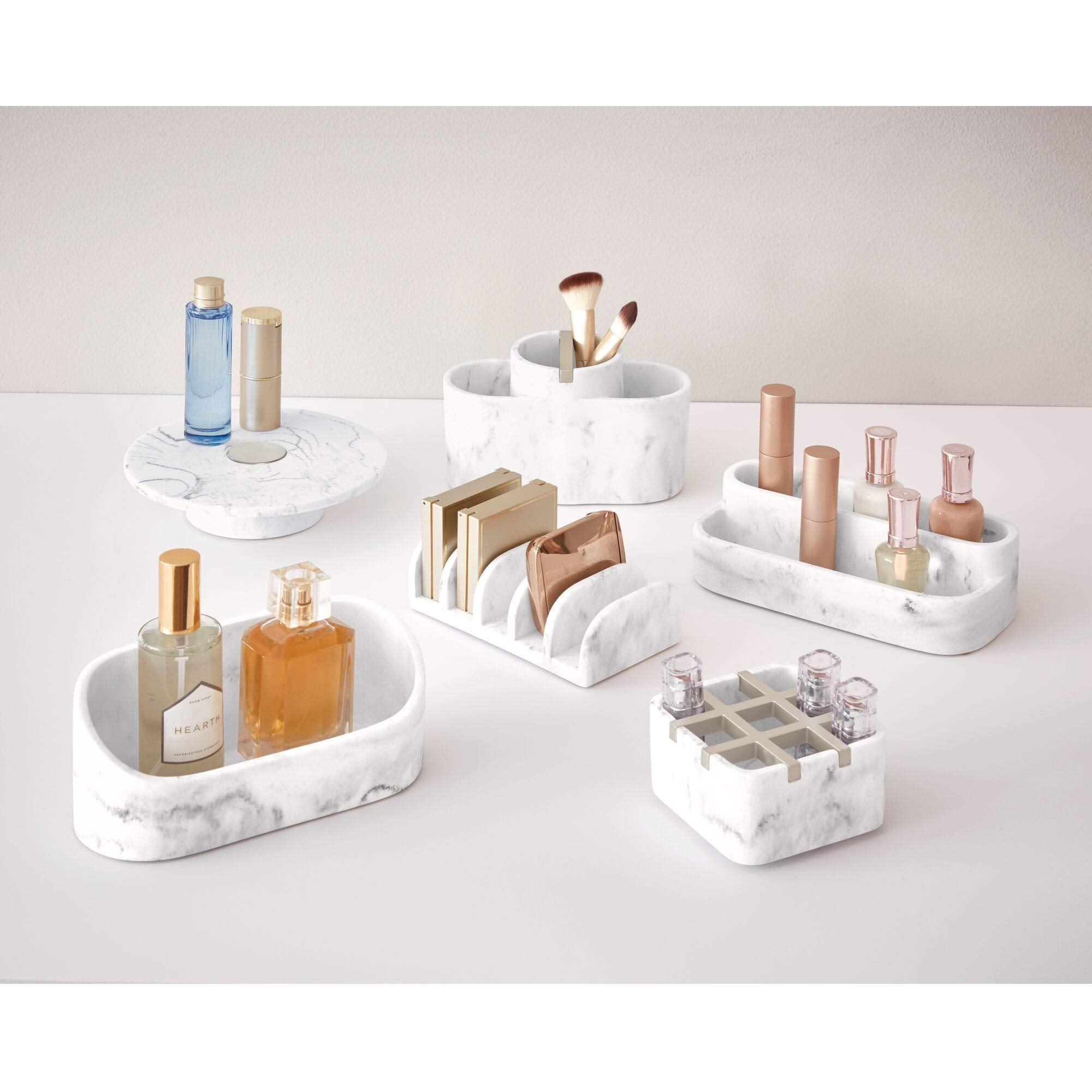 Idesign Dakota 2-Tier Makeup And Cosmetic Storage Bathroom, Countertop, Vanity, 8'' X 3.9'' X 2.54'', Palette Organizer