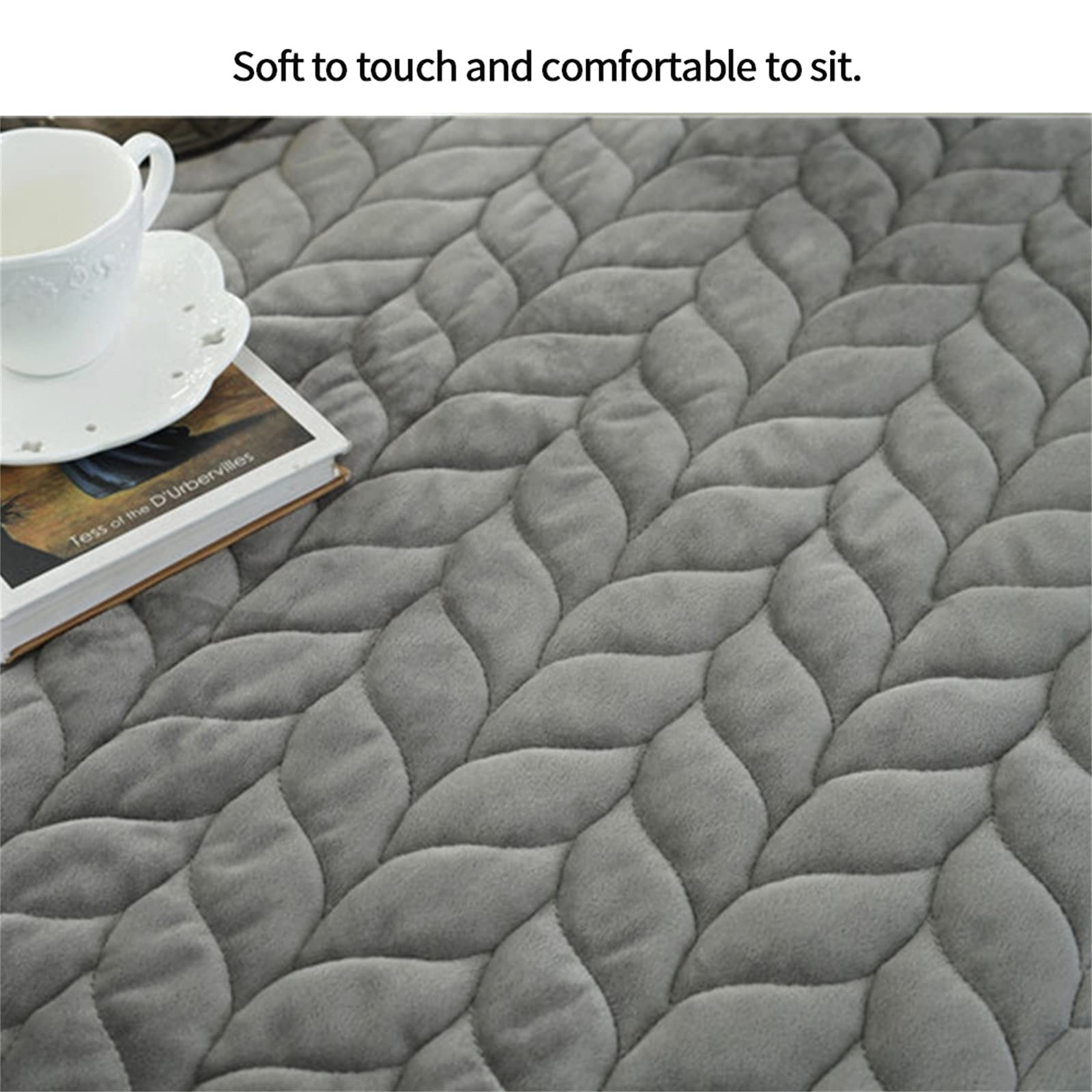 Jeogyong Thick Plush Bay Window Mat Non-Slip Crystal Velvet Bay Window Cushion Pad, Modern Windowsill Bench Seat Cushion For Ind