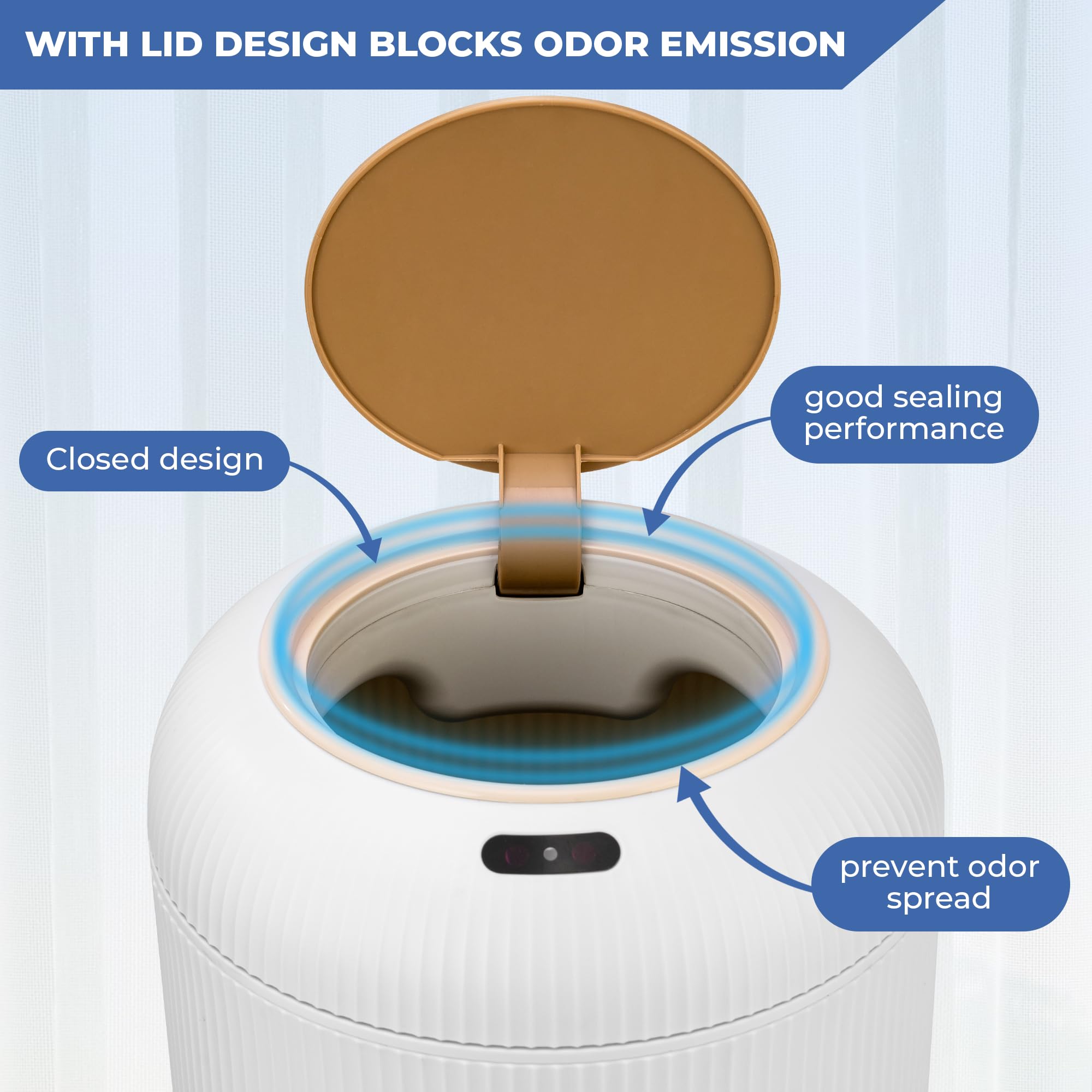 Pukomc Smart Sensor Wastebasket, Convenient And Hygienic Easy To Use, Technology Sensor Waterproof Wastebasket Plastic Wastebask