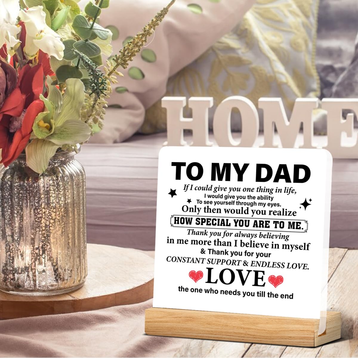 Acrylic Desk Plaque Sign - Best Dad Ever Gift for Christmas or Birthday From Daughter or Son