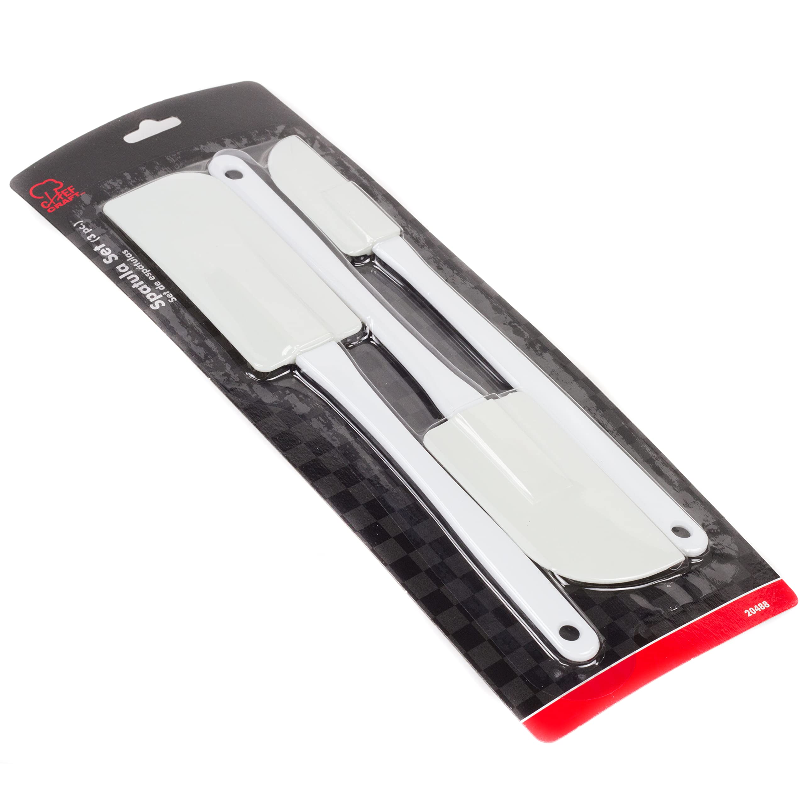 Chef Craft Select Plastic Spatula, 3 Piece Set, White