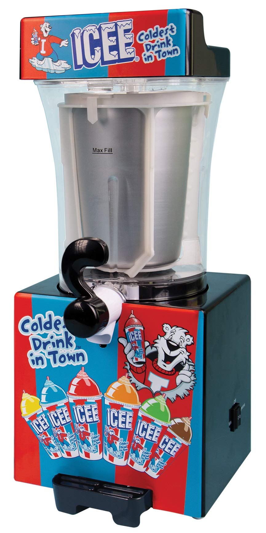 Iscream Genuine Icee Brand Counter-Top Sized Icee Slushie Maker - Spins Your Pre-Chilled Ingredients With Your Ice Into Icee Slu