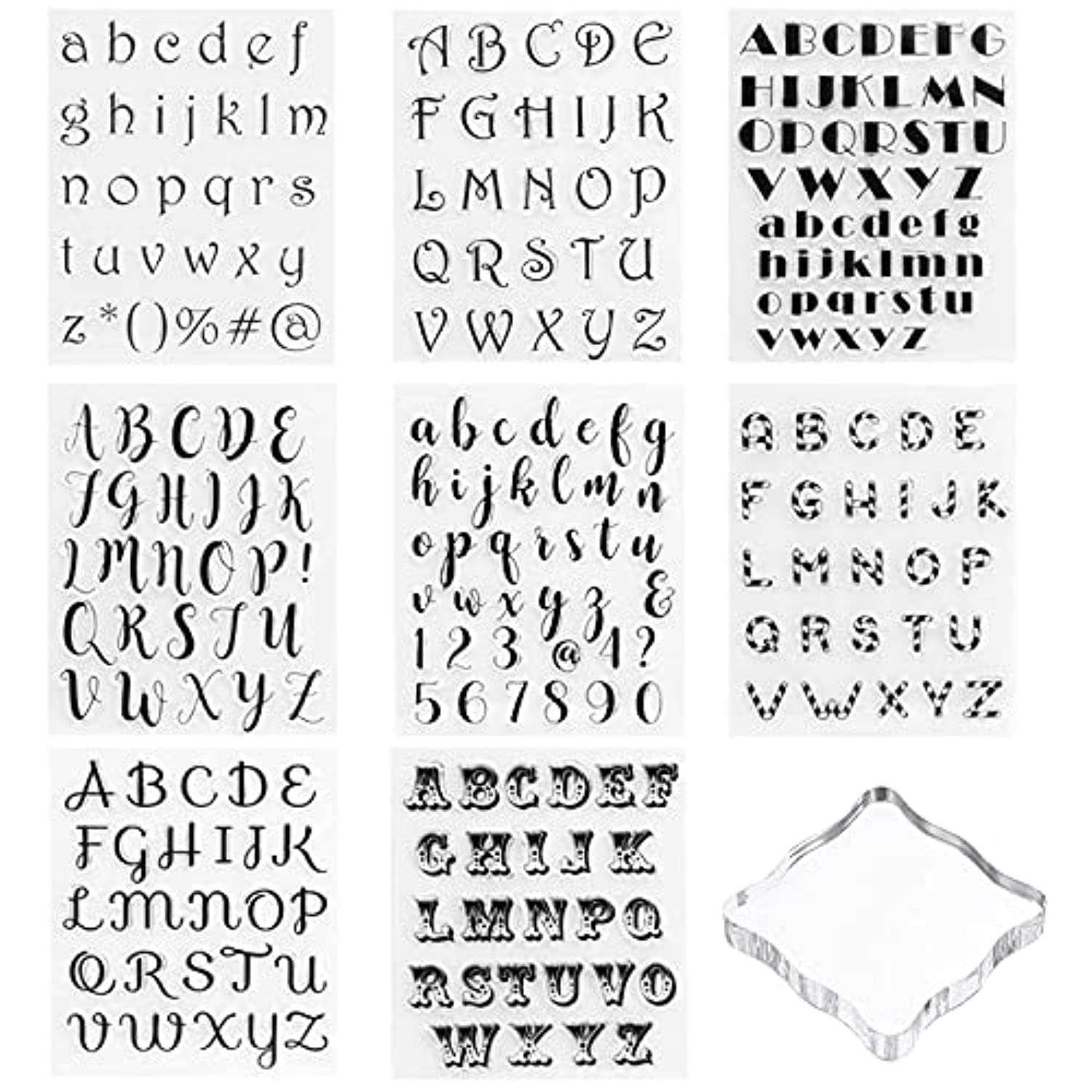 Alphabet Cake Stamp Tools Cookie Stamp Set Alphabet Numbers Fondant Cake Mold (9 Pieces)