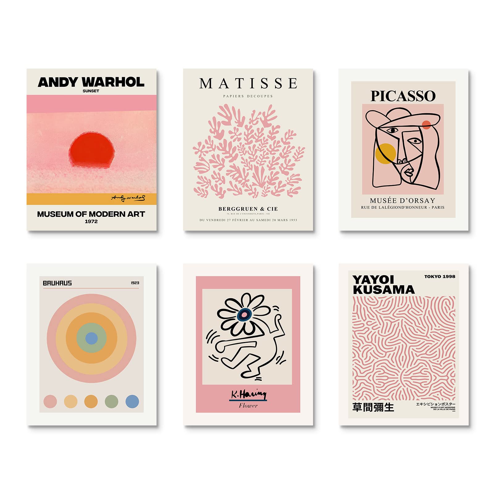 Habseligkeit Pink Room Decor Aesthetic, Retro Cute Wall Art Prints, Abstract Posters For Cute Room Decor Aesthetic Unframed, 11X