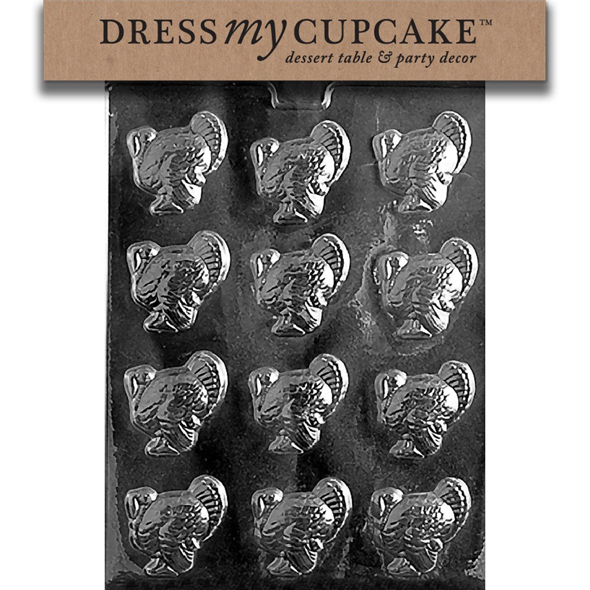 Dress My Cupcake Chocolate Candy Mold, Small Turkeys, Thanksgiving
