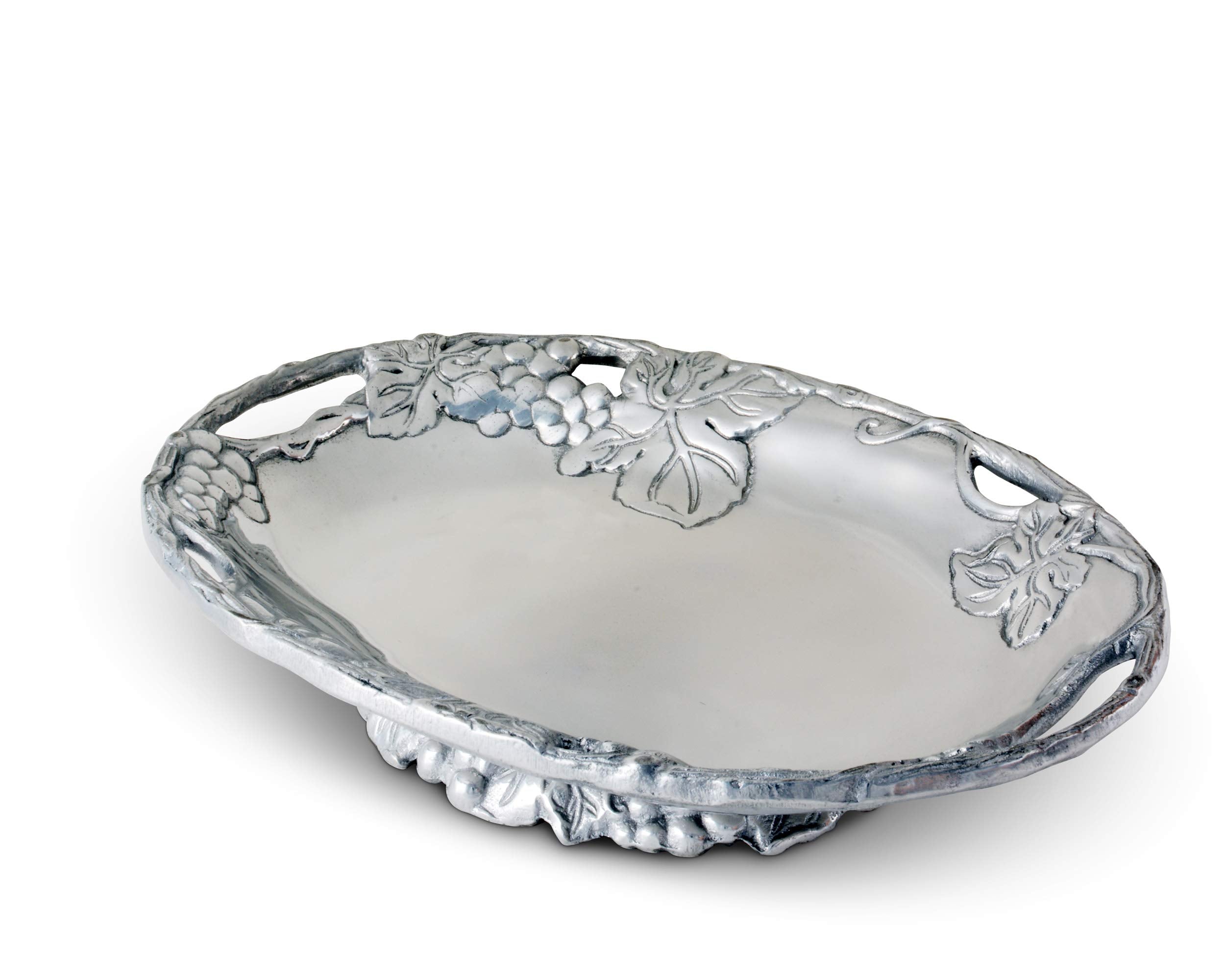 Arthur Court Designs Aluminum Grape Footed Side Dish Server 11 Inch Long