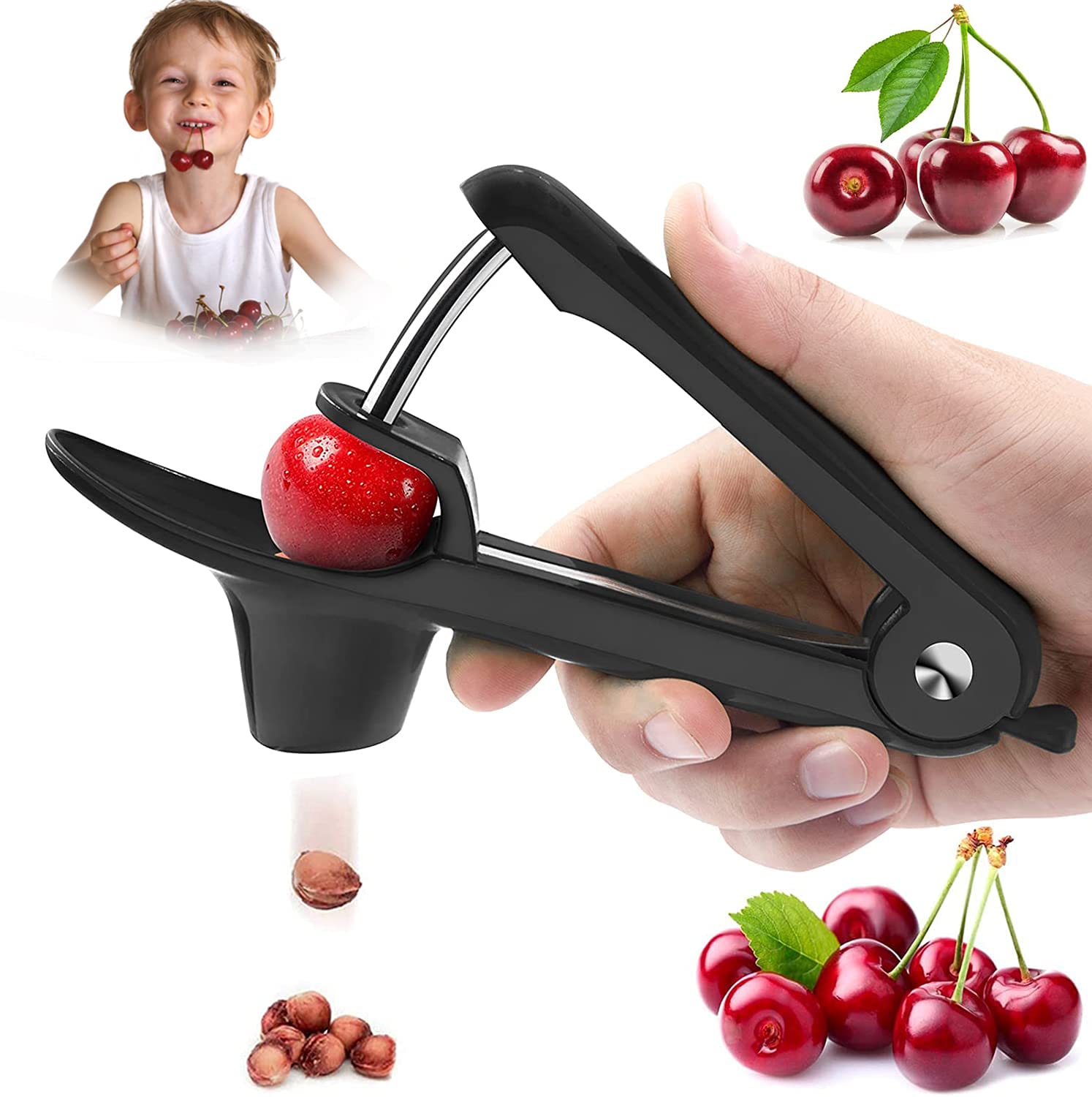 Cherry Pitter Tool, Olive Pitter Tool, Cherry Pitter Remover, Cherry Core Remover Tool With Space-Saving Lock Design, Pit Remove