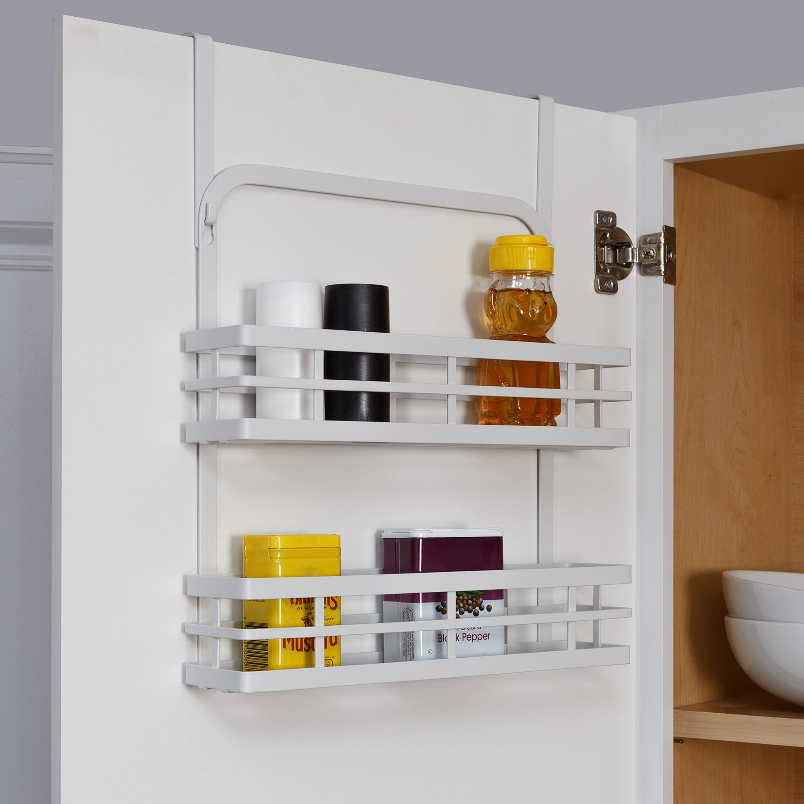 Honey-Can-Do Honey Can Do Modern Wall Spice Rack Shelf With 2 Tiers, White Kch-09428 White