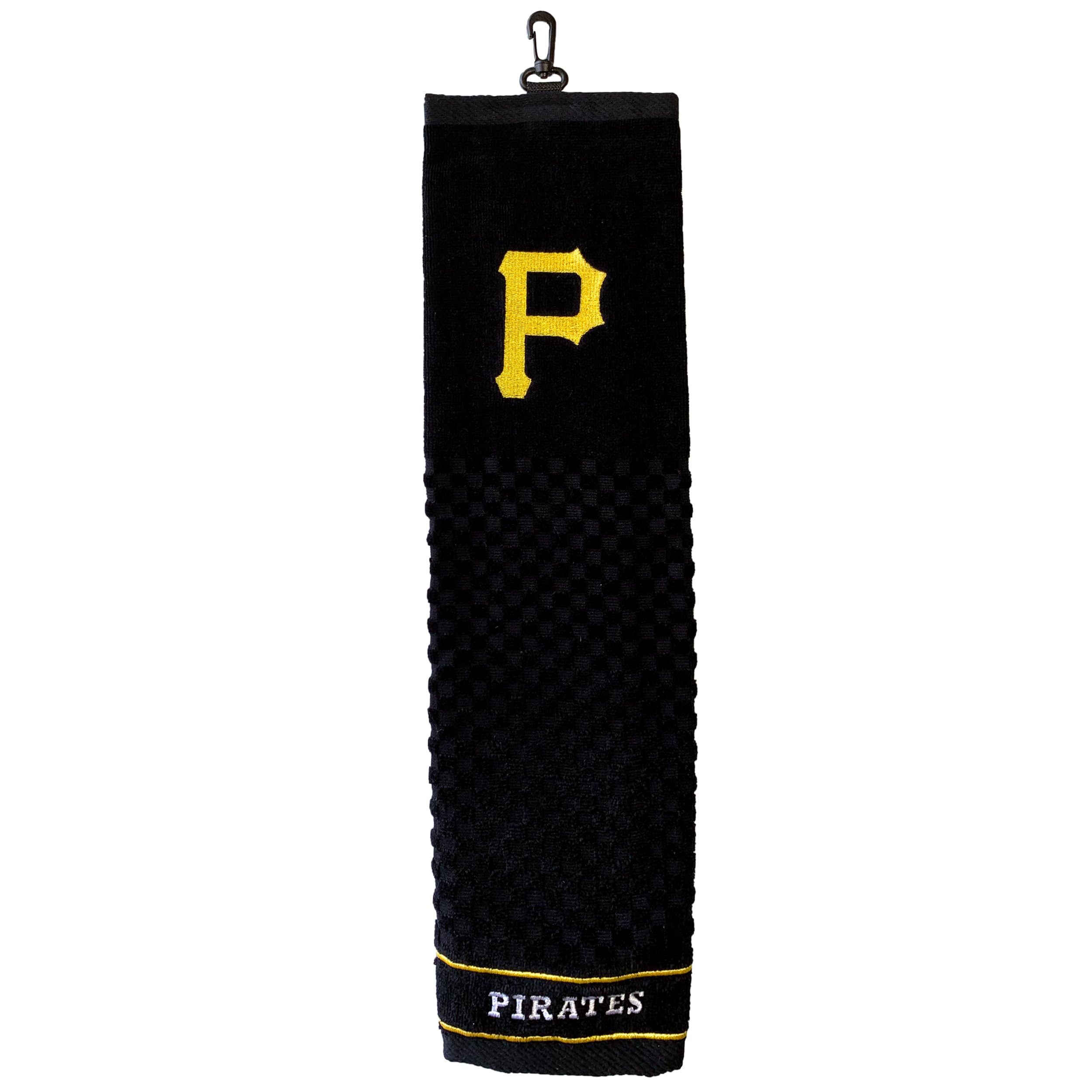 Team Golf Mlb Pittsburgh Pirates Embroidered Golf Towel Embroidered Golf Towel, Checkered Scrubber Design, Embroidered Logo