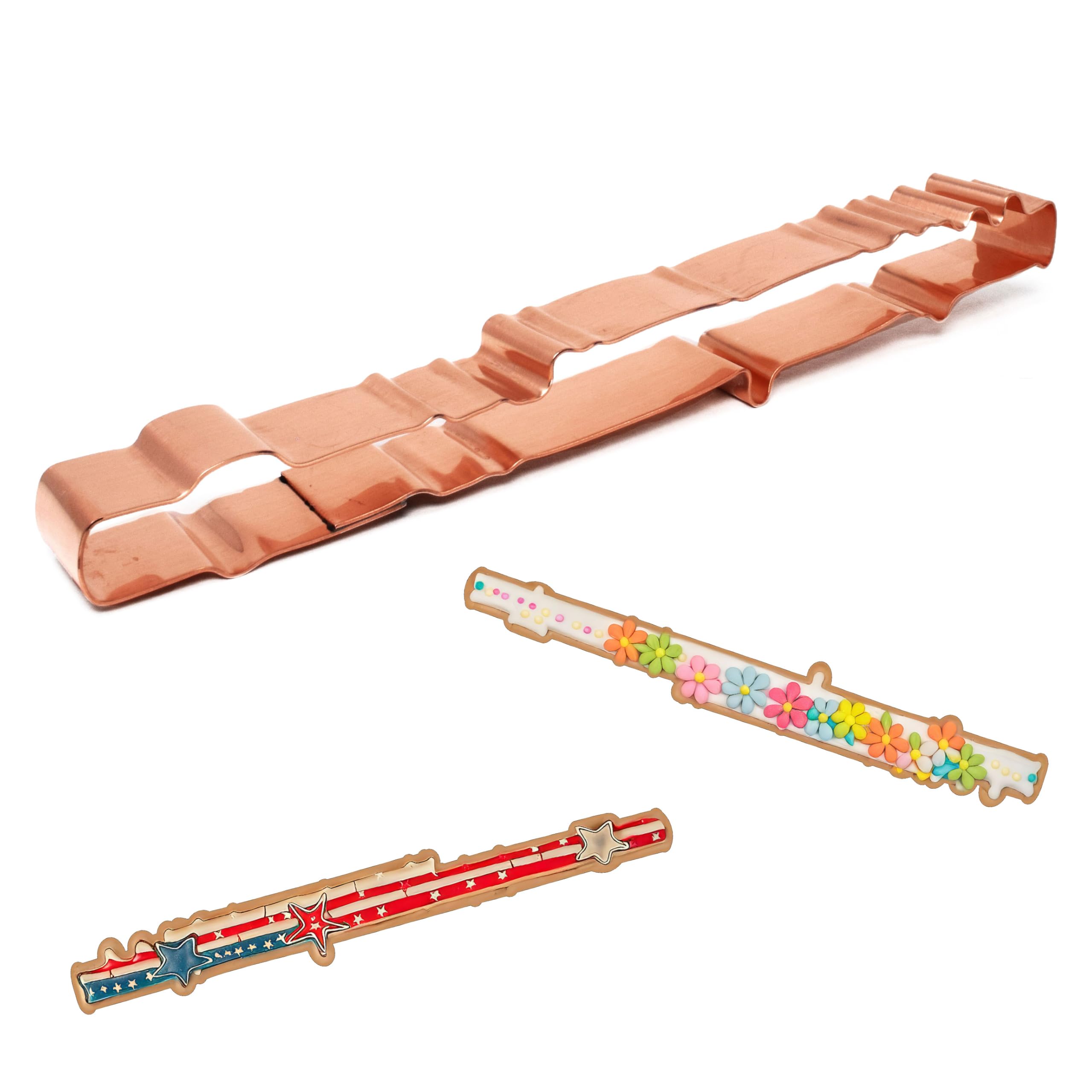 Flute Musical Instrument Copper Cookie Cutter, 7 X 0.75 Inches