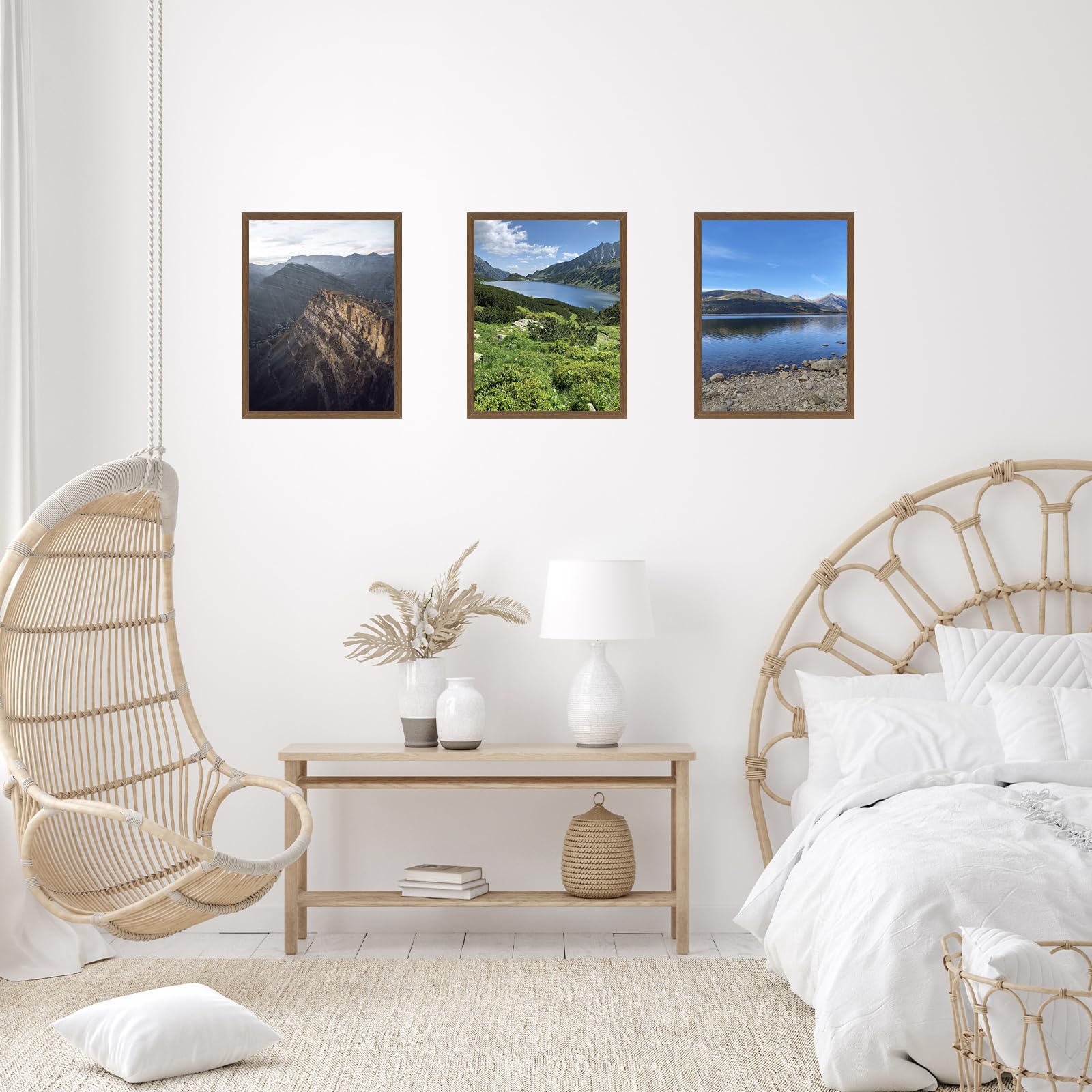 JCJMY 11x16 Picture Frame Brown for Wall Hanging, Wall Mounting Horizontally or Vertically, 11 x 16 Wall Gallery Poster Photo Fr