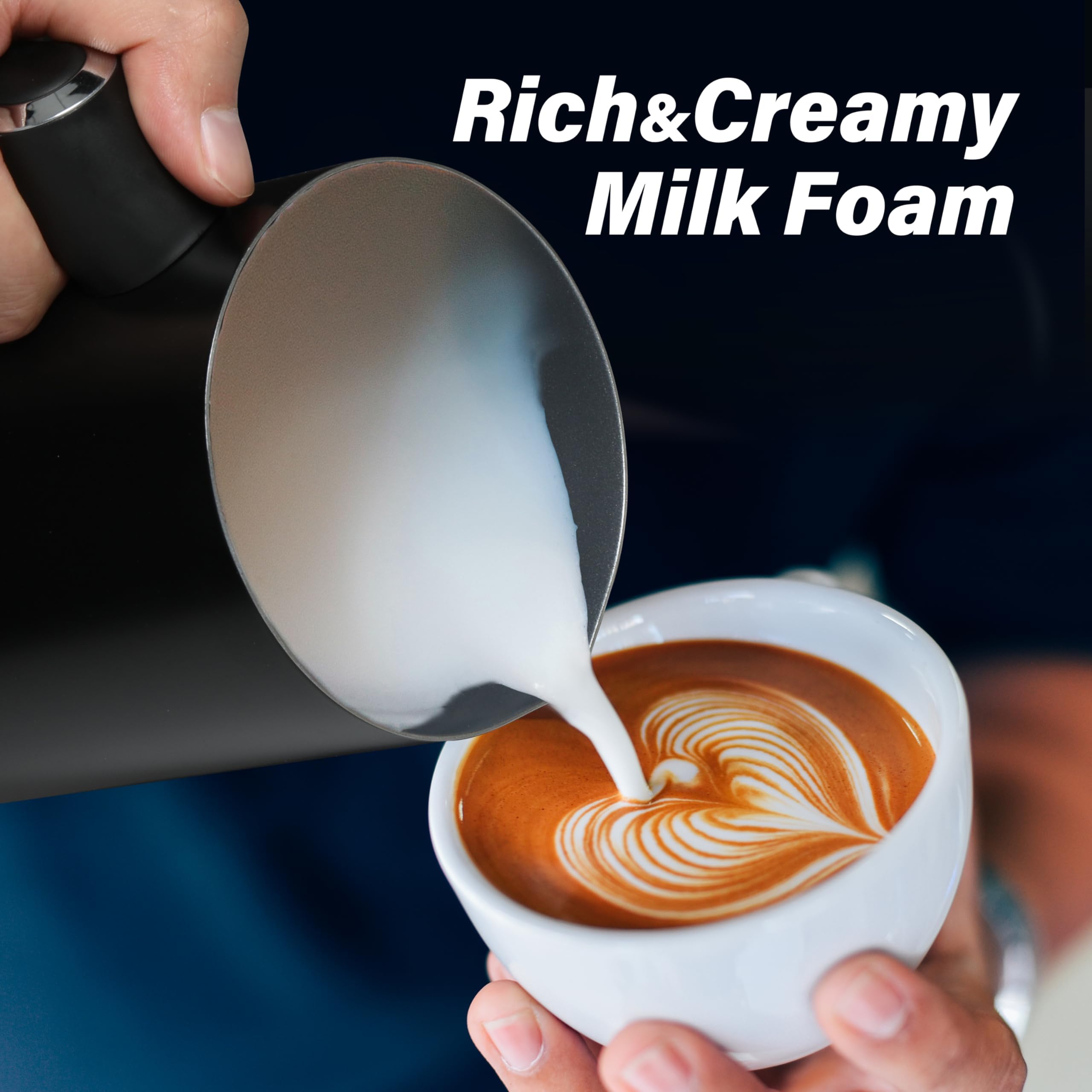 Yssoa Milk Frother And Steamer, 4-In-1 Electric Milk Warmer, 240 Ml/8.1 Oz Automatic Hot And Cold Foam Maker For Coffee, Macchia